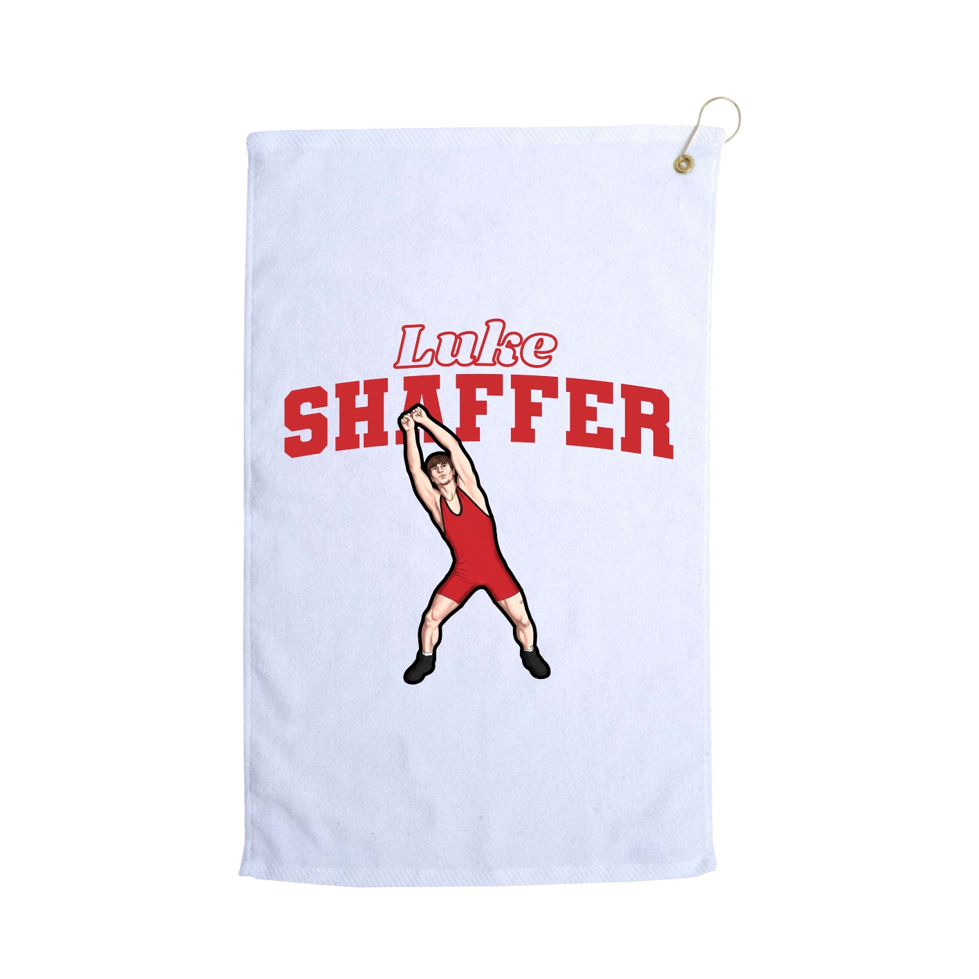 Golf Towel — Name Arch in White