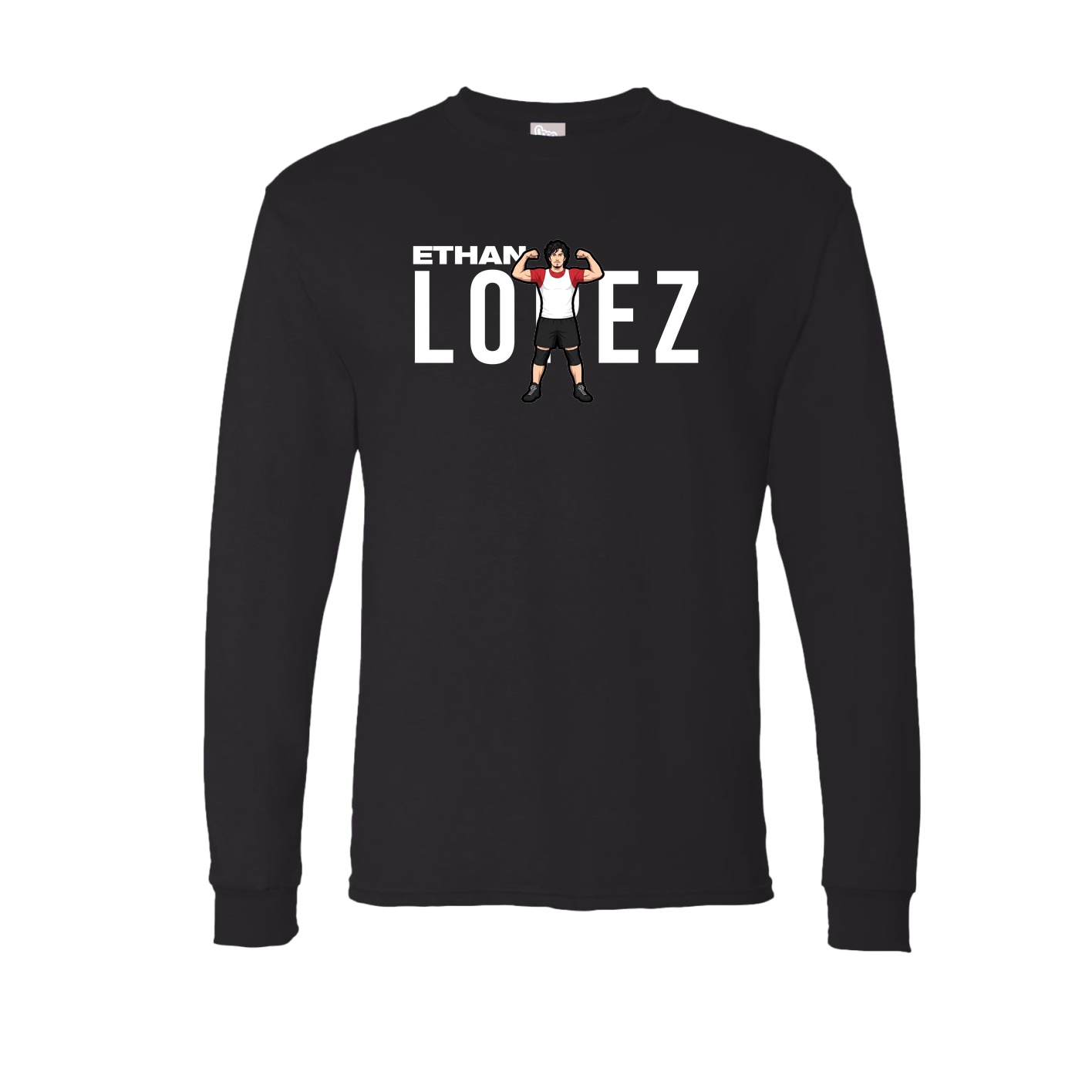 Long Sleeve Tee — Player Name in Black