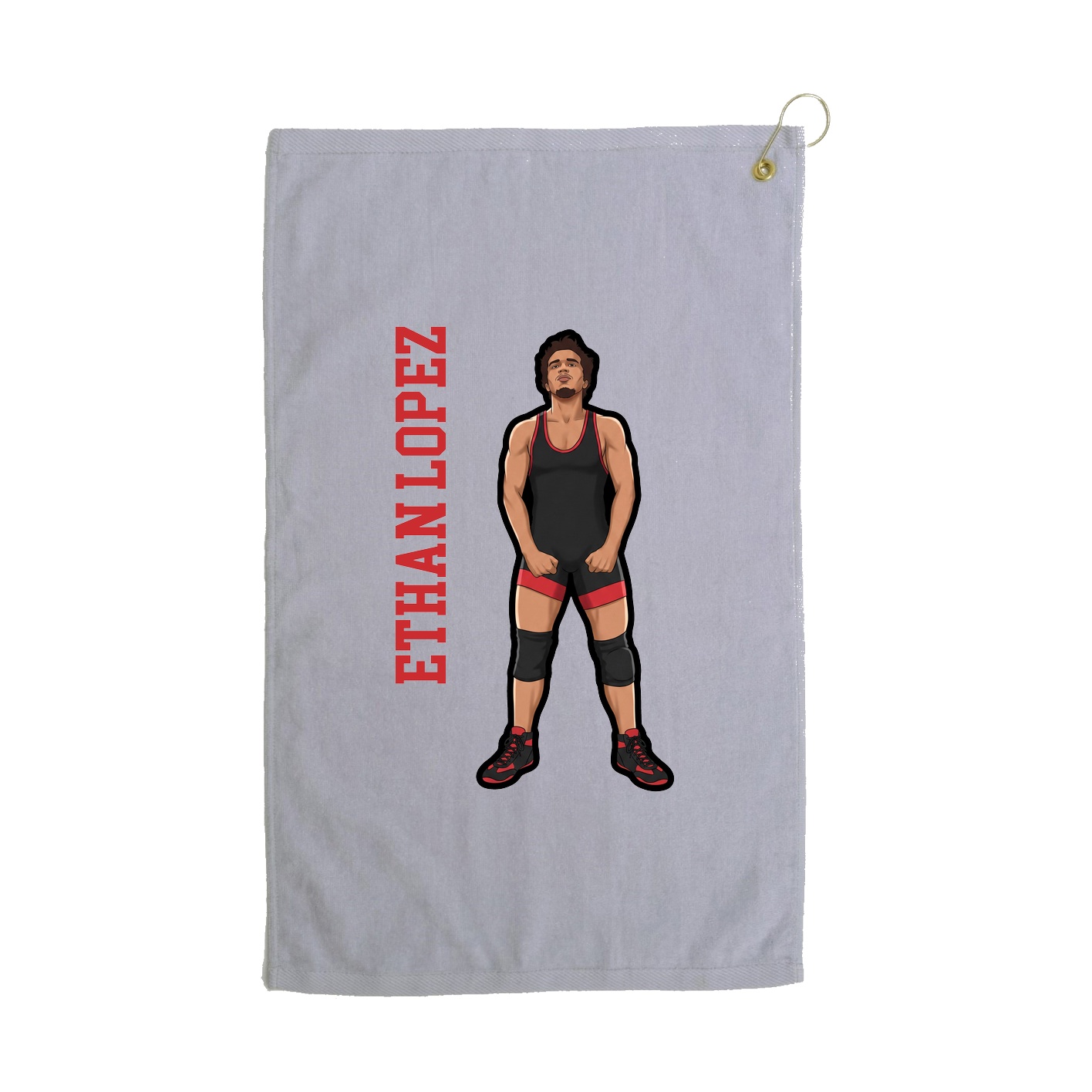 Golf Towel — Name Vertical in Grey