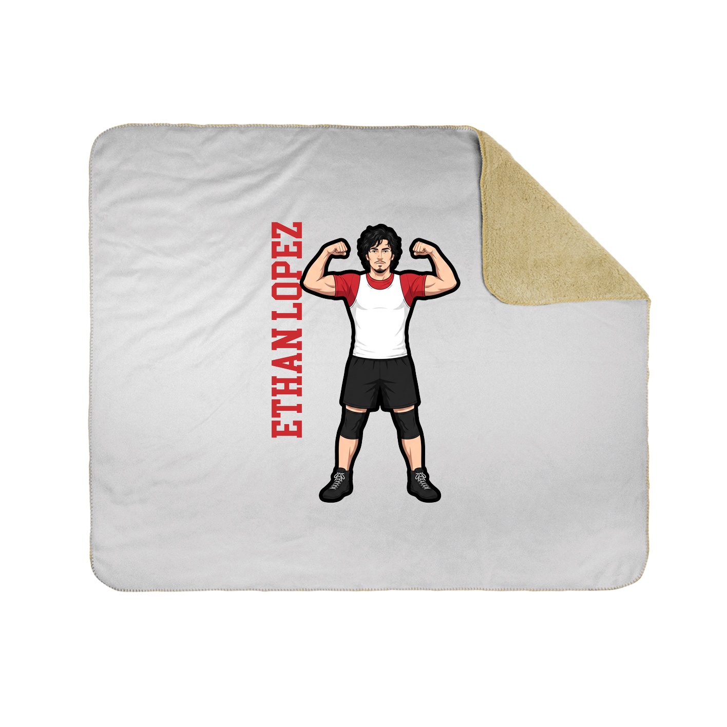 Throw Blanket — Name Vertical in White
