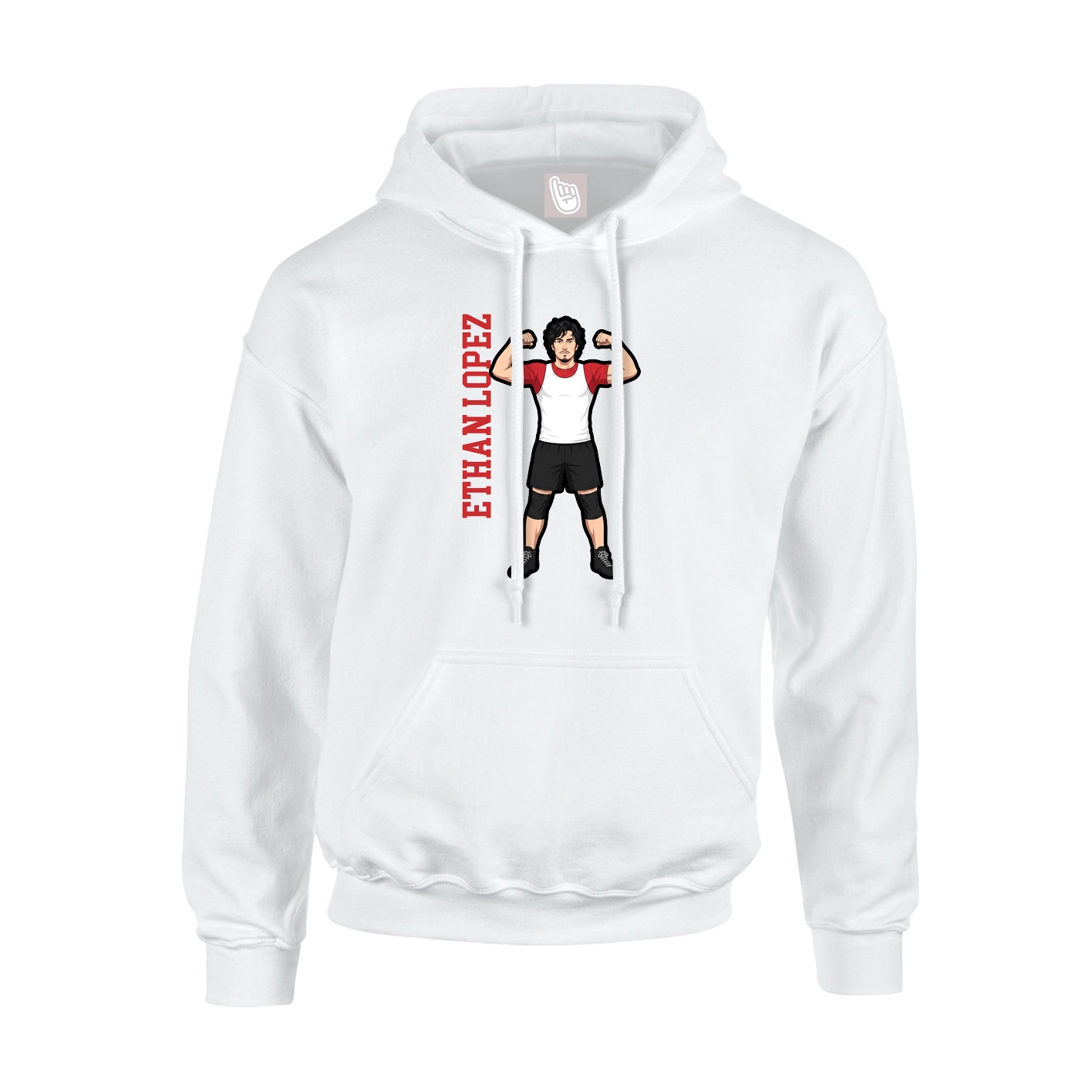 Hoodie — Name Vertical in White