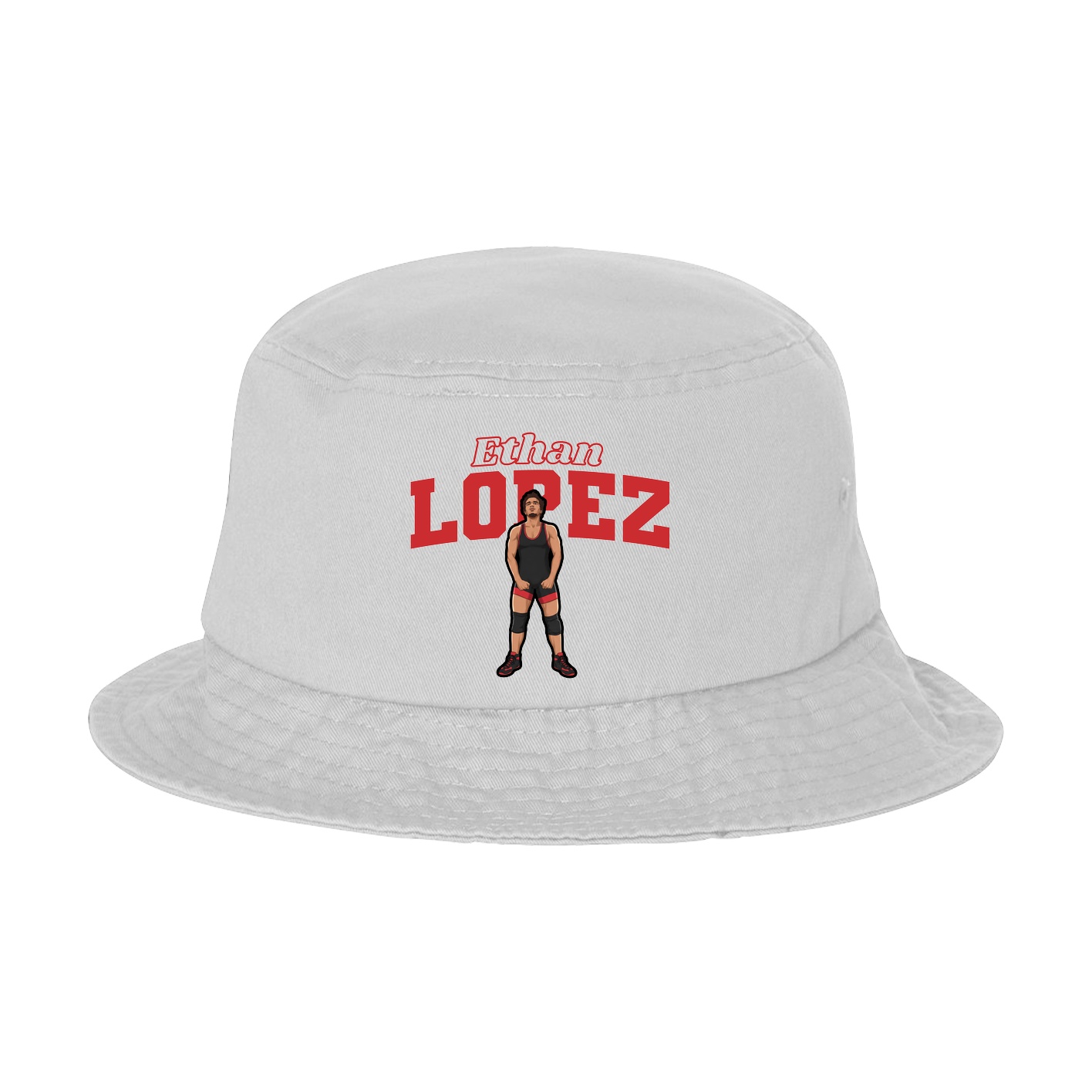 Bucket Cap — Name Arch in White