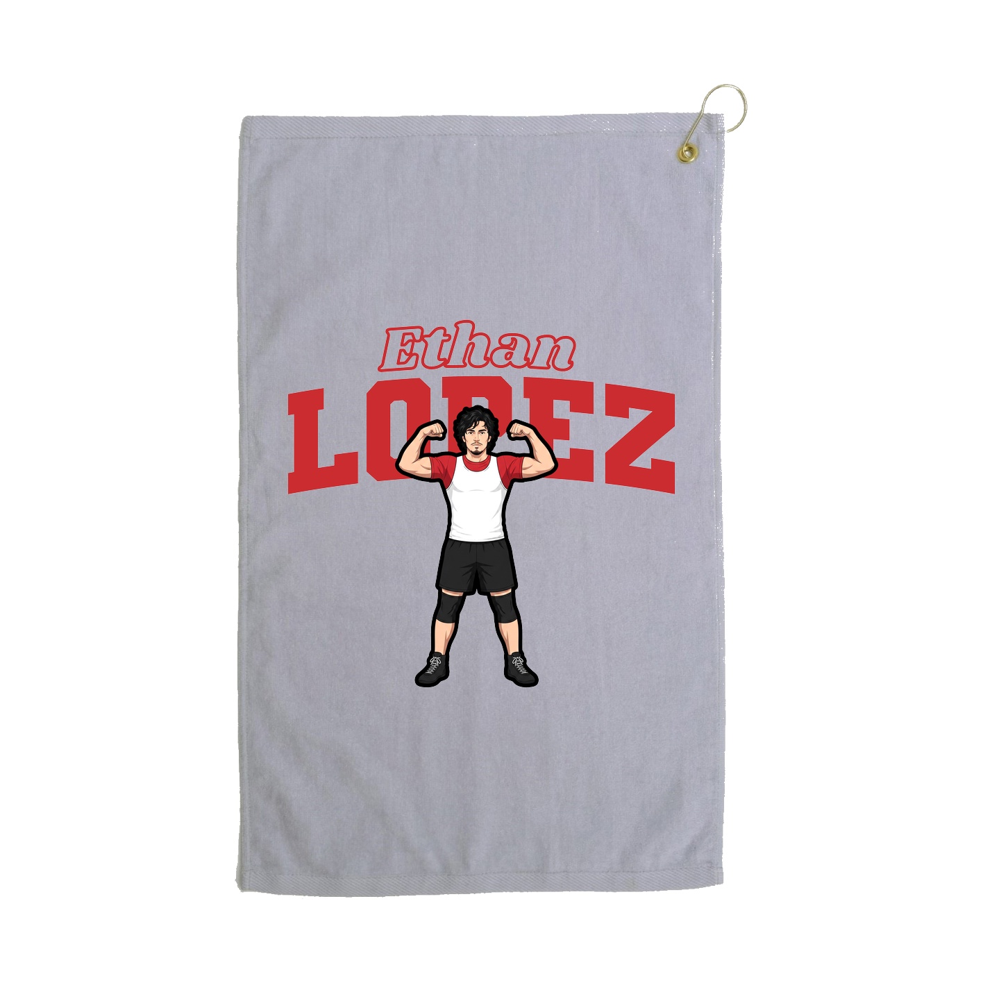 Golf Towel — Name Arch in Grey
