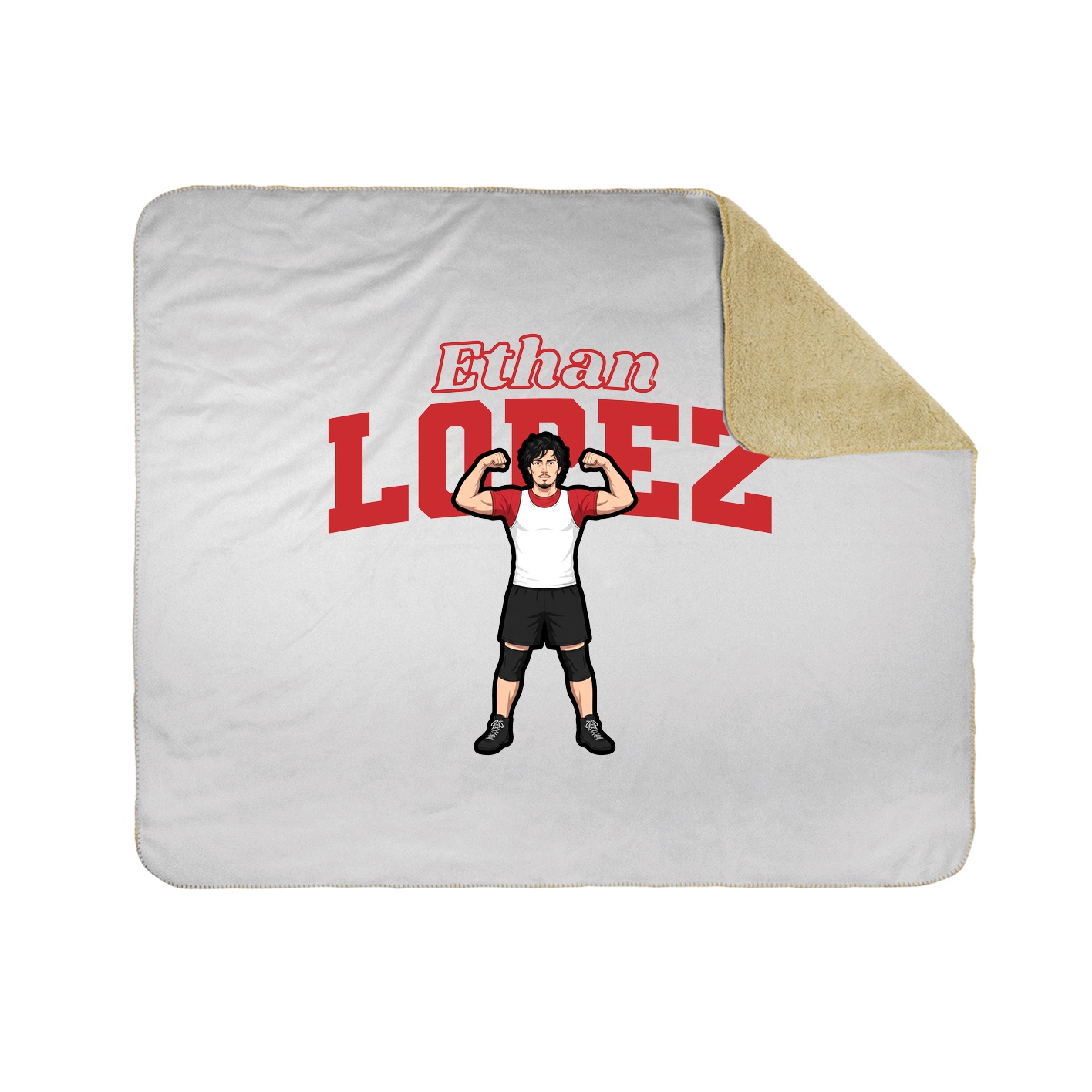 Throw Blanket — Name Arch in White