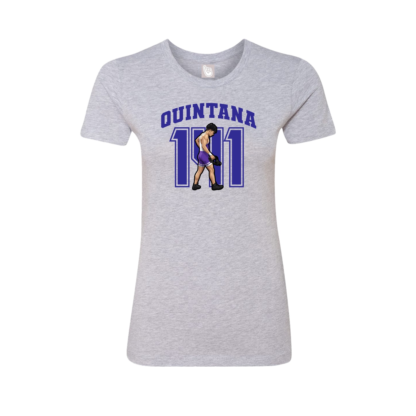 Fitted Women's Tee — Number in Grey