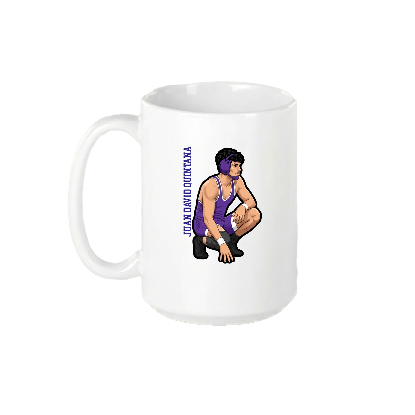 15oz Coffee Mug — Name Vertical in White