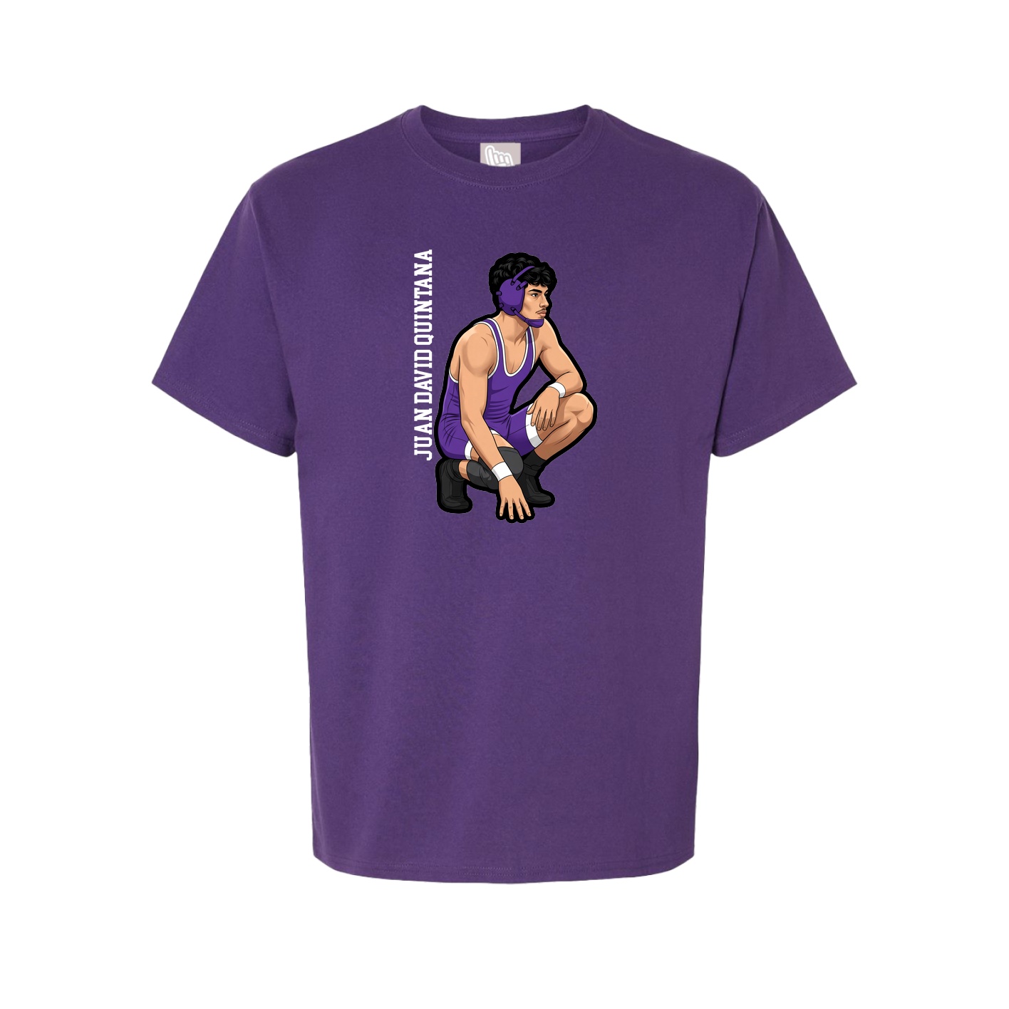Youth Tee — Name Vertical in Purple
