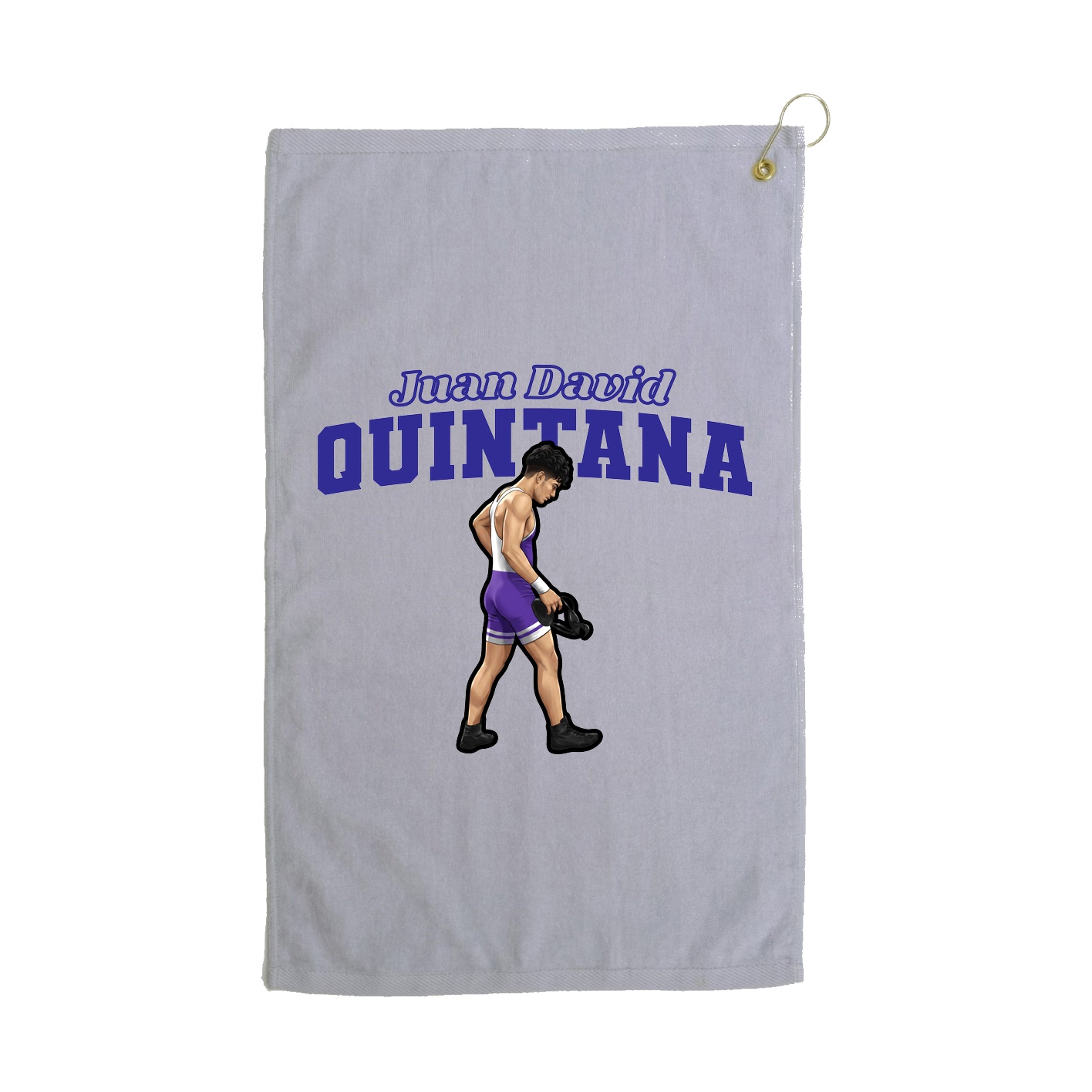 Golf Towel — Name Arch in Grey