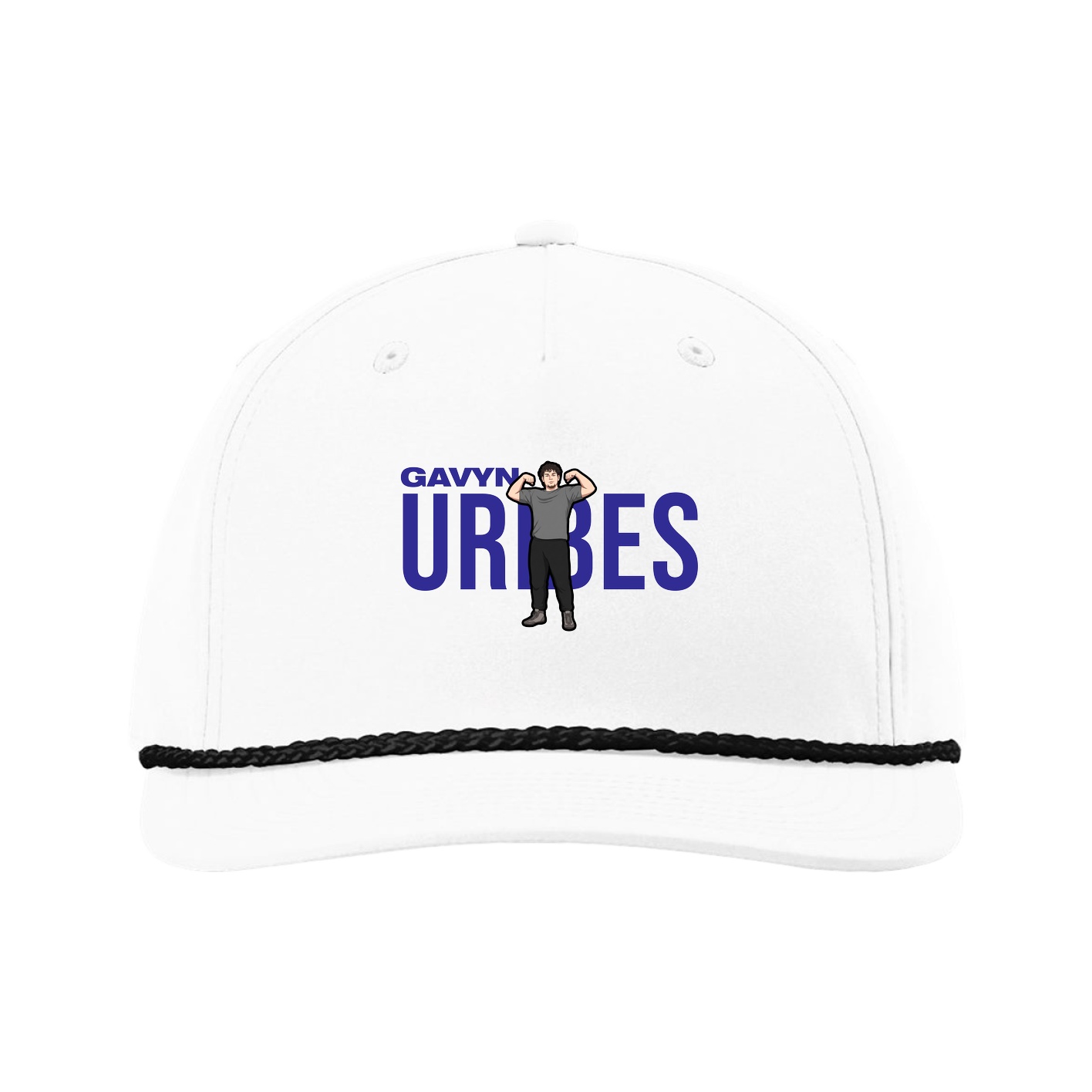 Five-Panel Classic Rope Cap — Player Name in White
