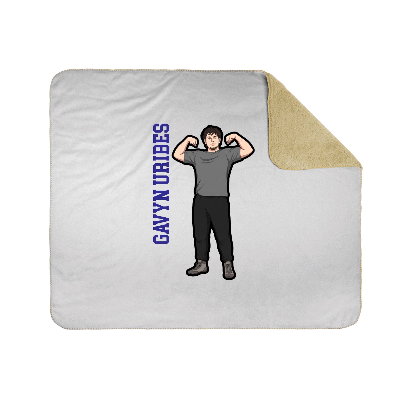 Throw Blanket — Name Vertical in White