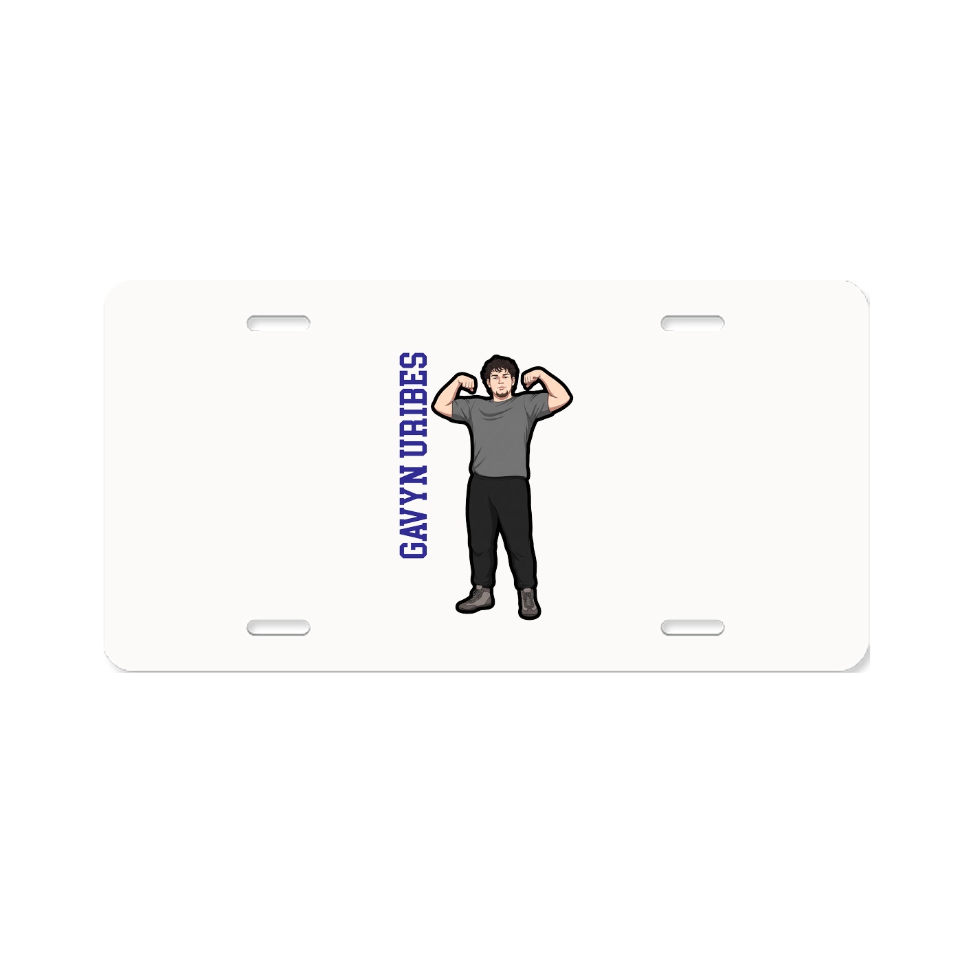 License Plate — Name Vertical in Classic