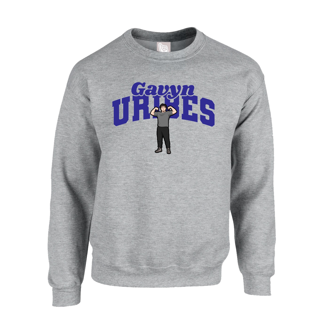 Fleece Crew — Signature Arch in Grey