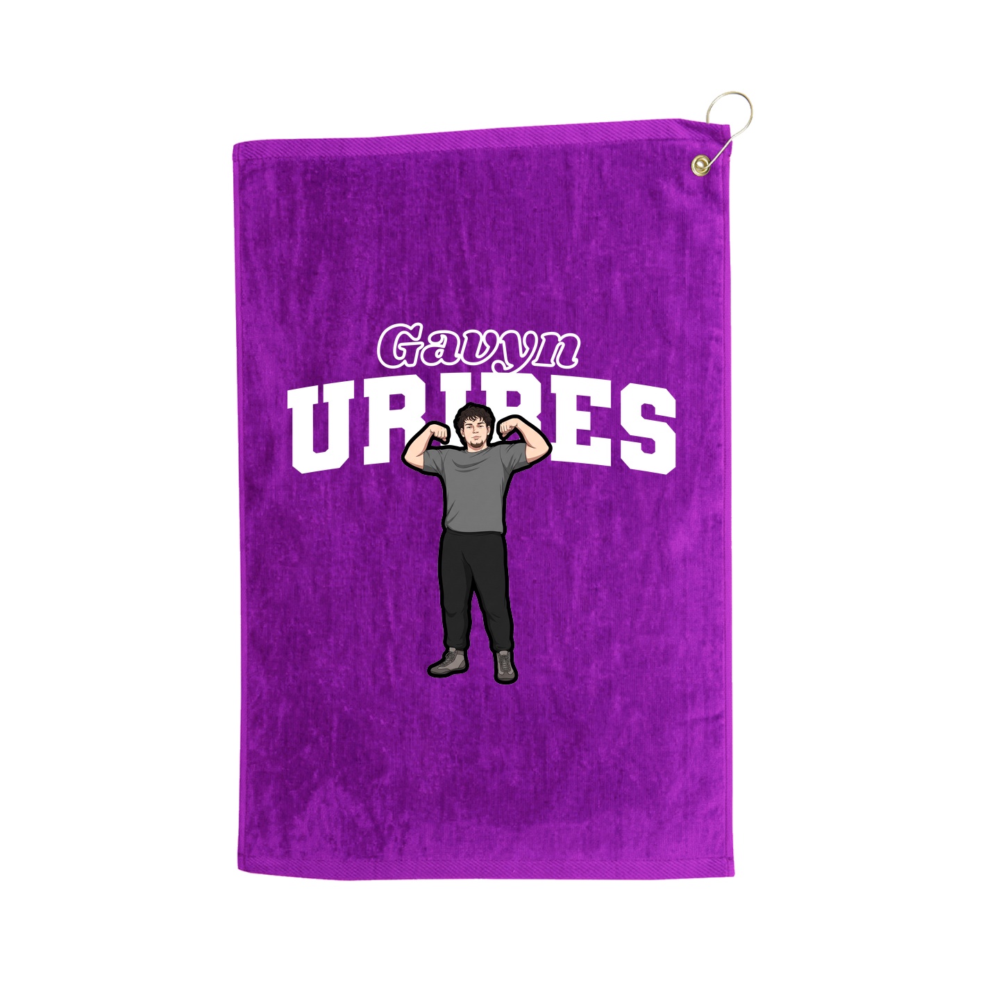 Golf Towel — Name Arch in Purple
