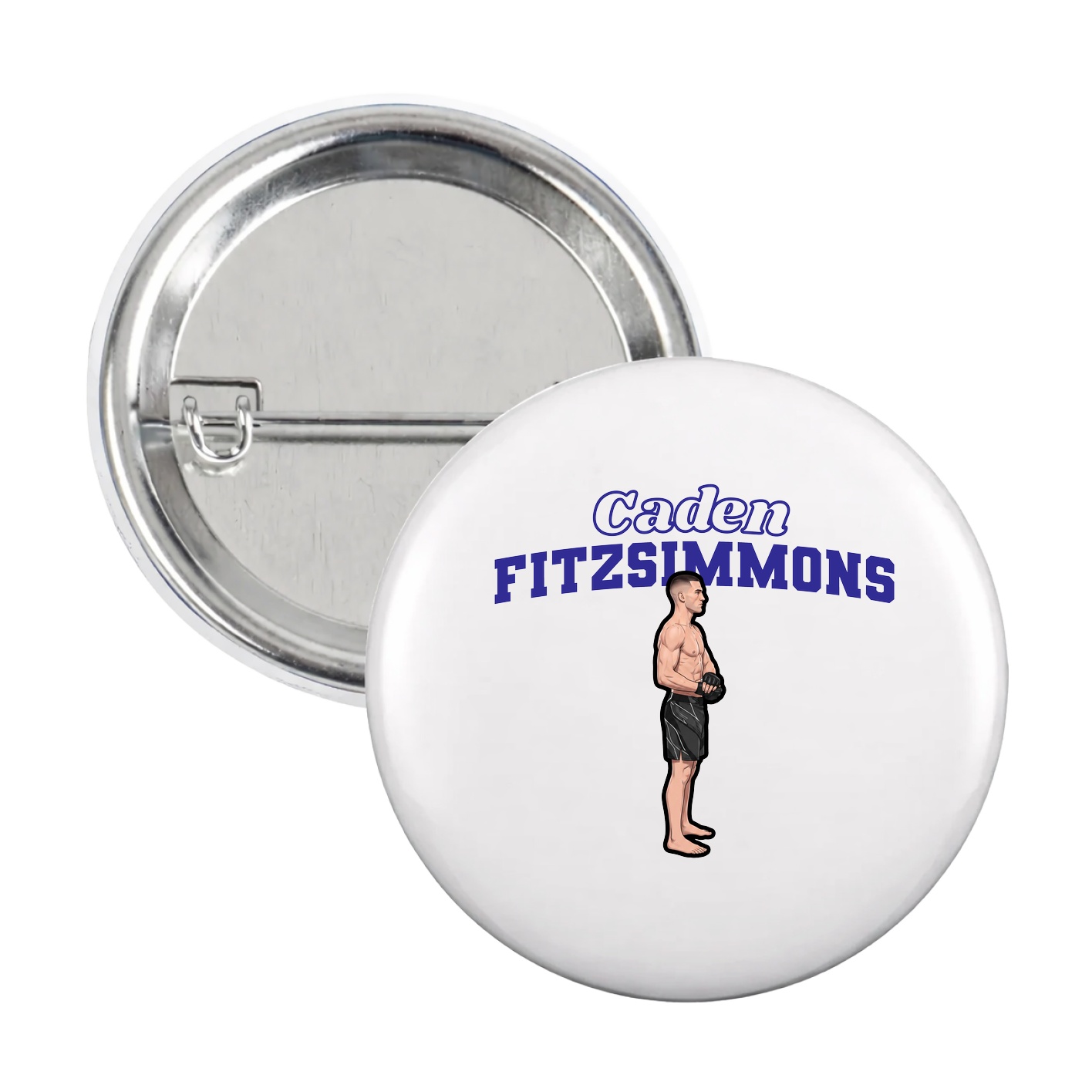 Game Day Button — Name Arch in White