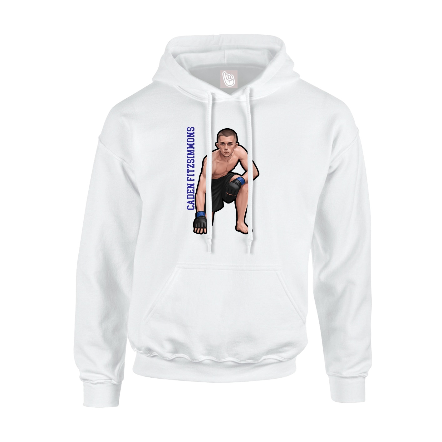 Youth Hoodie — Name Vertical in White