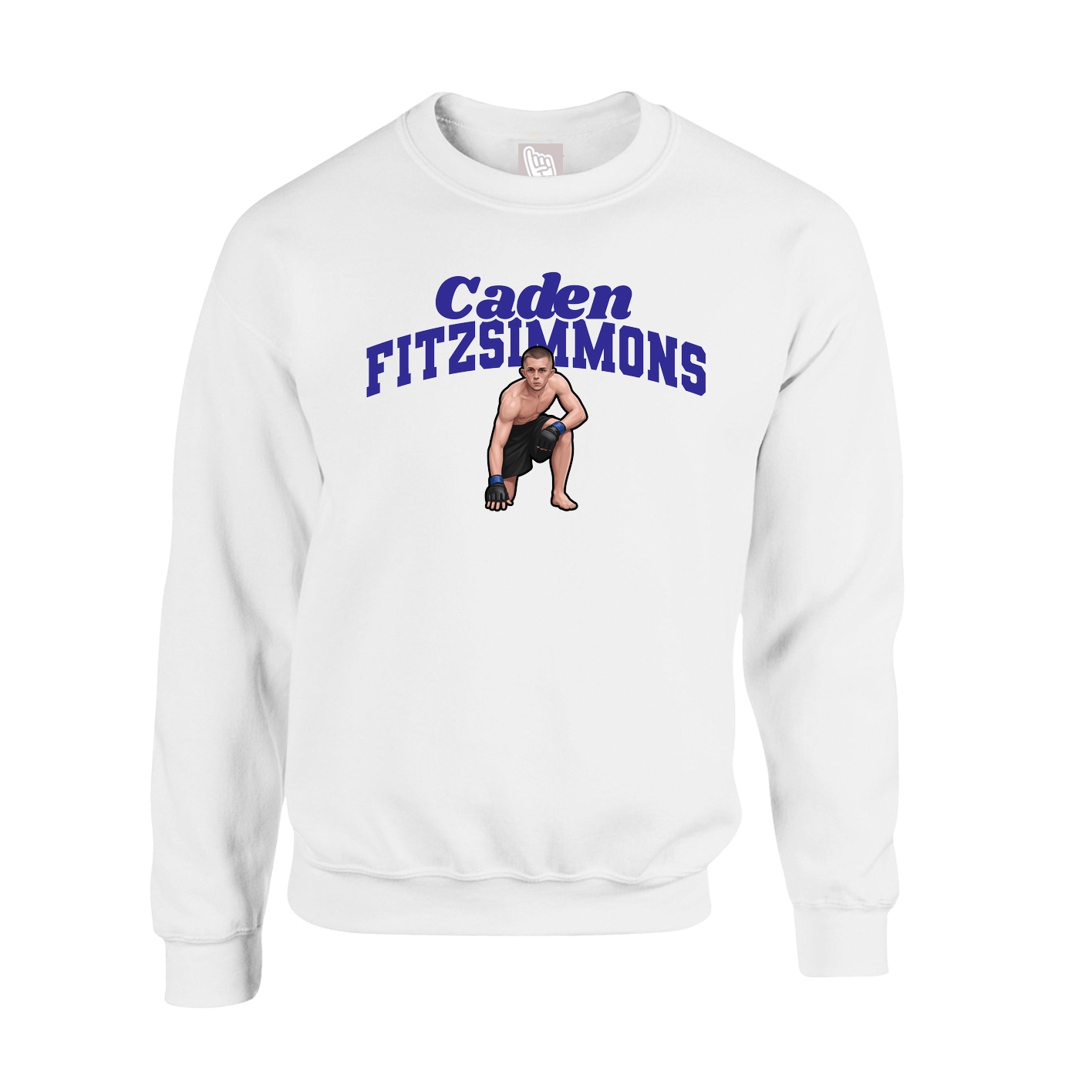 Fleece Crew — Signature Arch in White