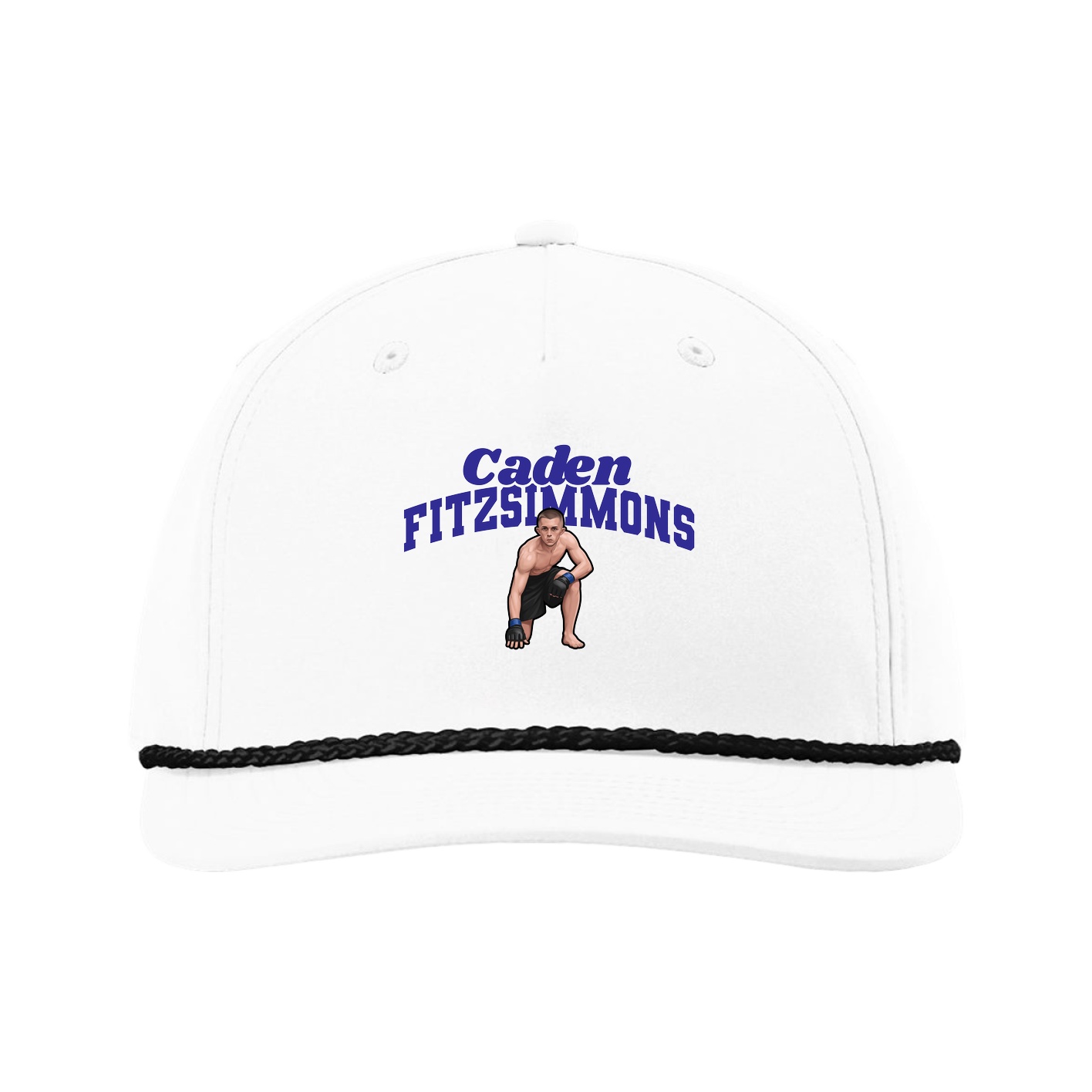 Five-Panel Classic Rope Cap — Signature Arch in White