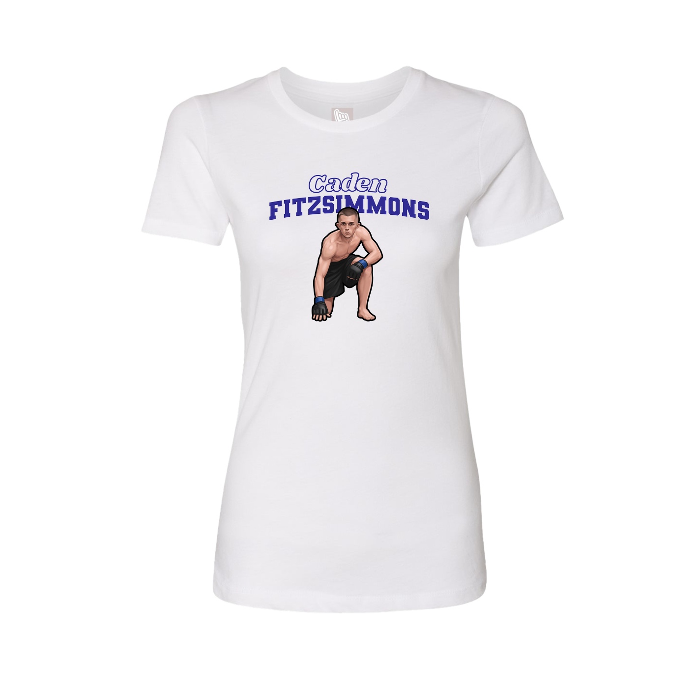 Fitted Women's Tee — Name Arch in White