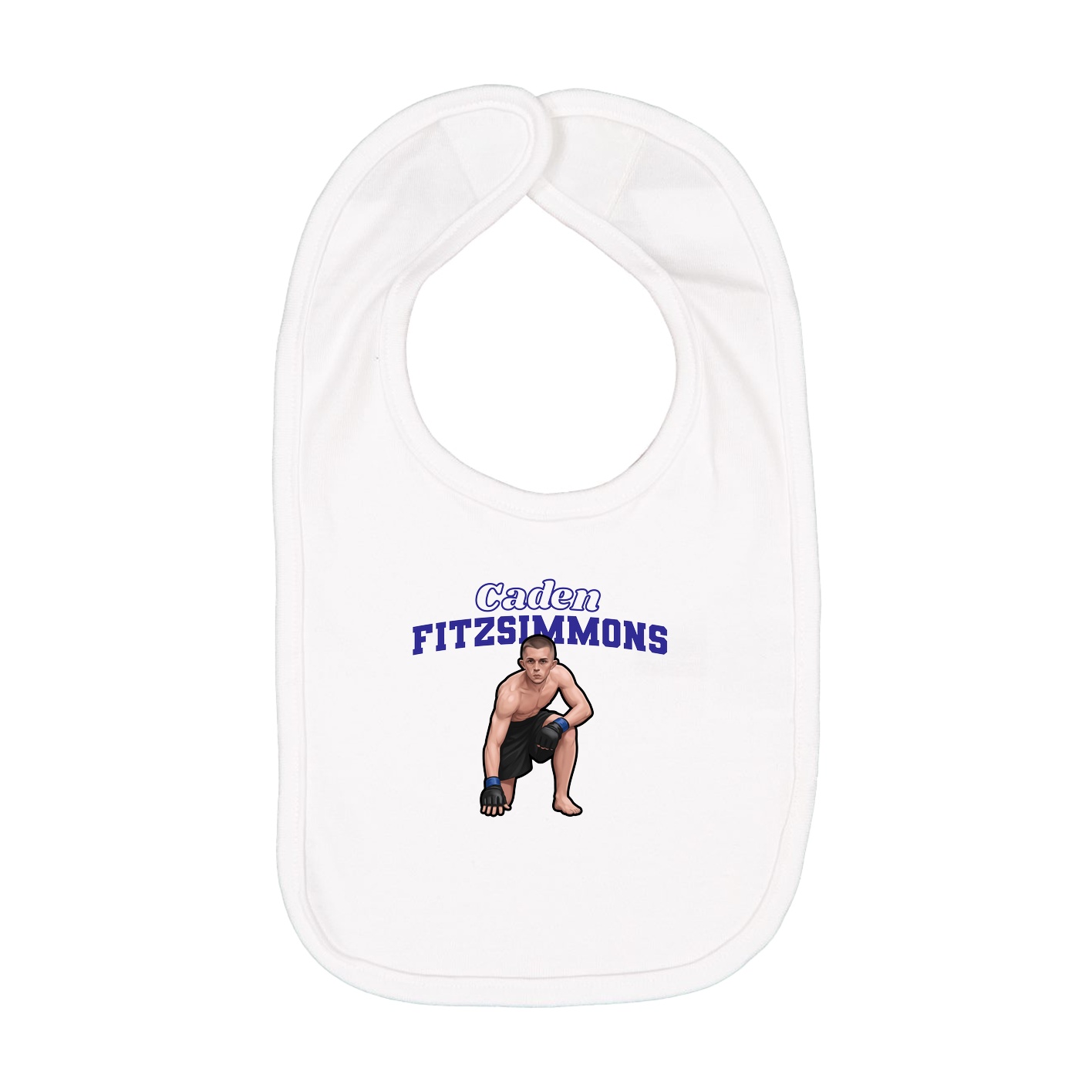 Infant Bib — Name Arch in White