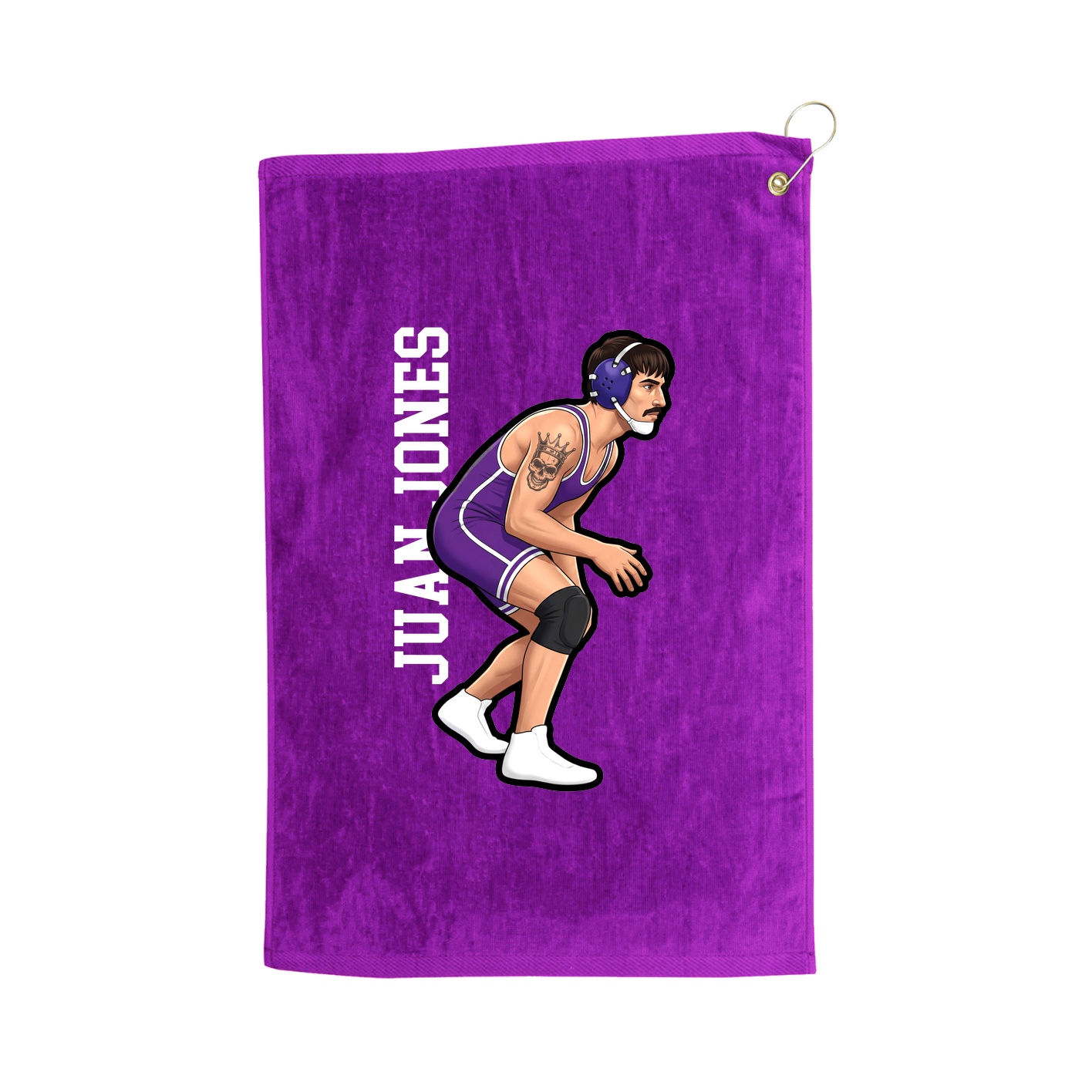 Golf Towel — Name Vertical in Purple