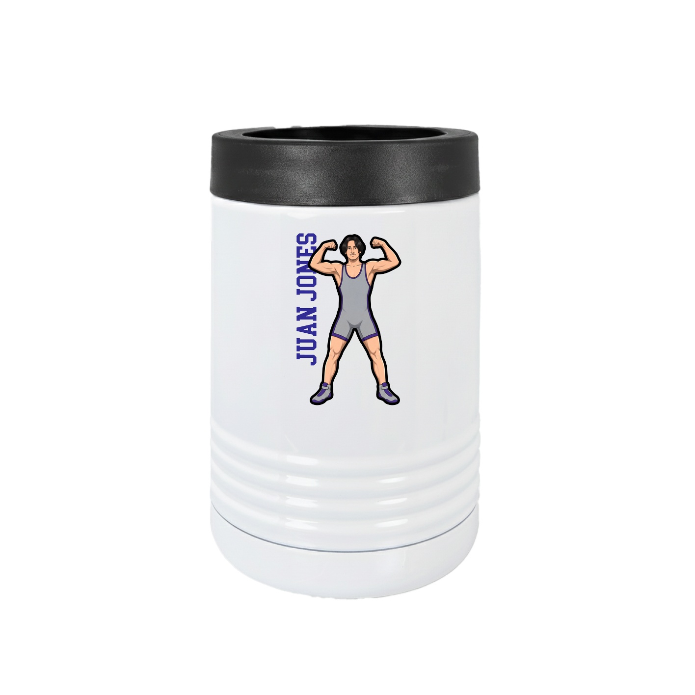 Beverage Holder — Name Vertical in White