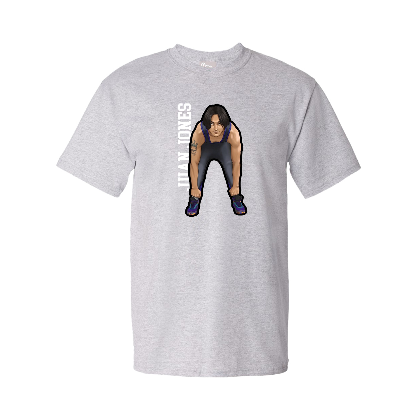 Youth Tee — Name Vertical in Grey