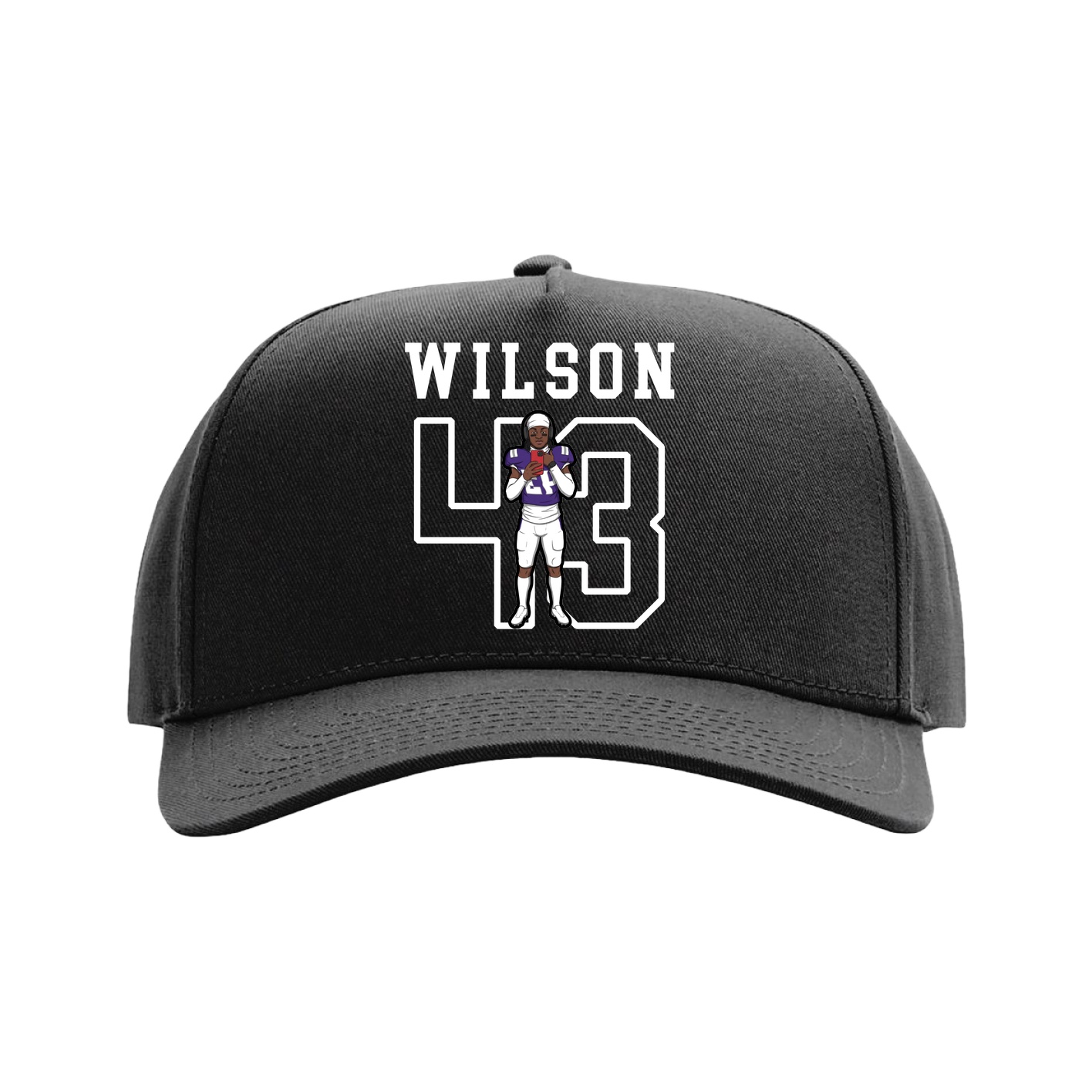 Full Fabric Five-Panel Champ Cap — Shirsey in Black