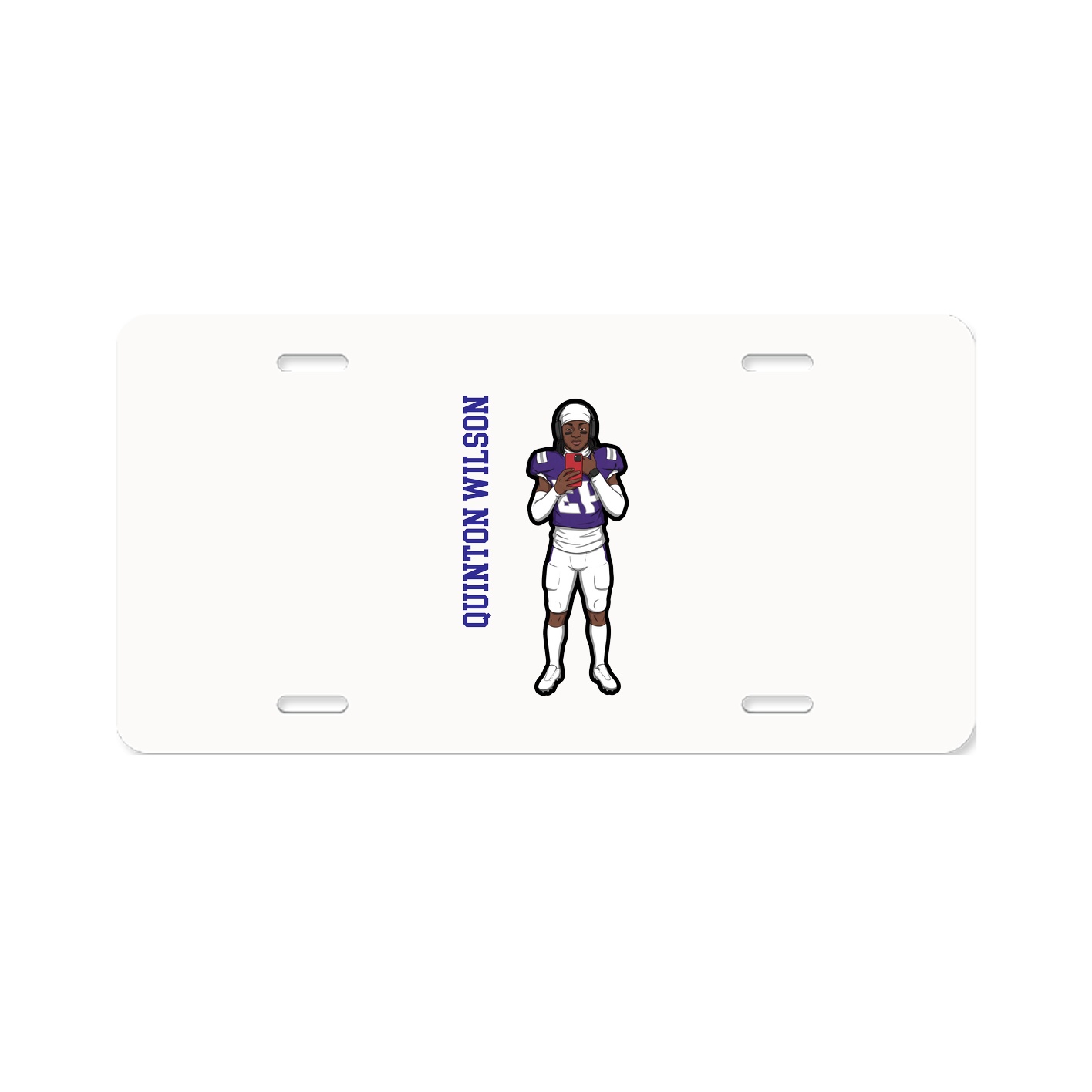 License Plate — Name Vertical in Classic