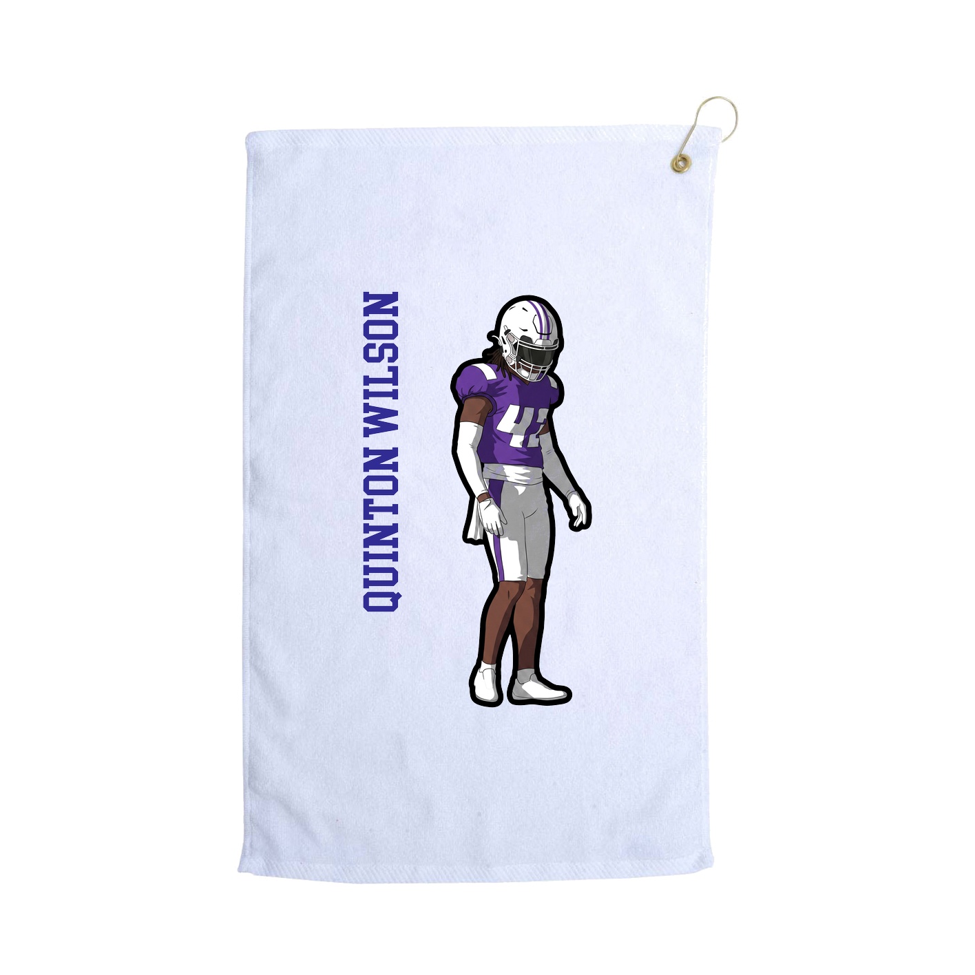 Golf Towel — Name Vertical in White