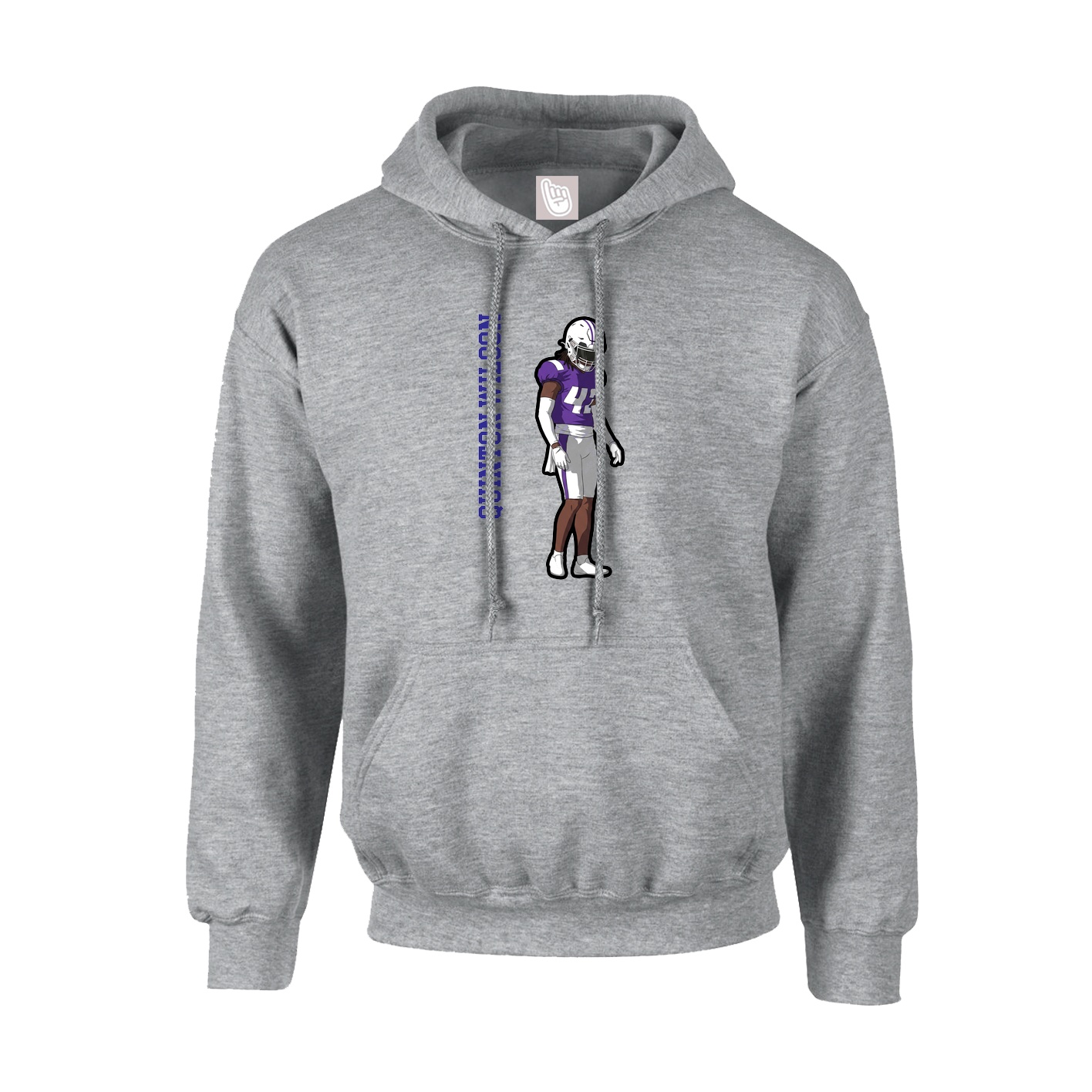Hoodie — Name Vertical in Grey