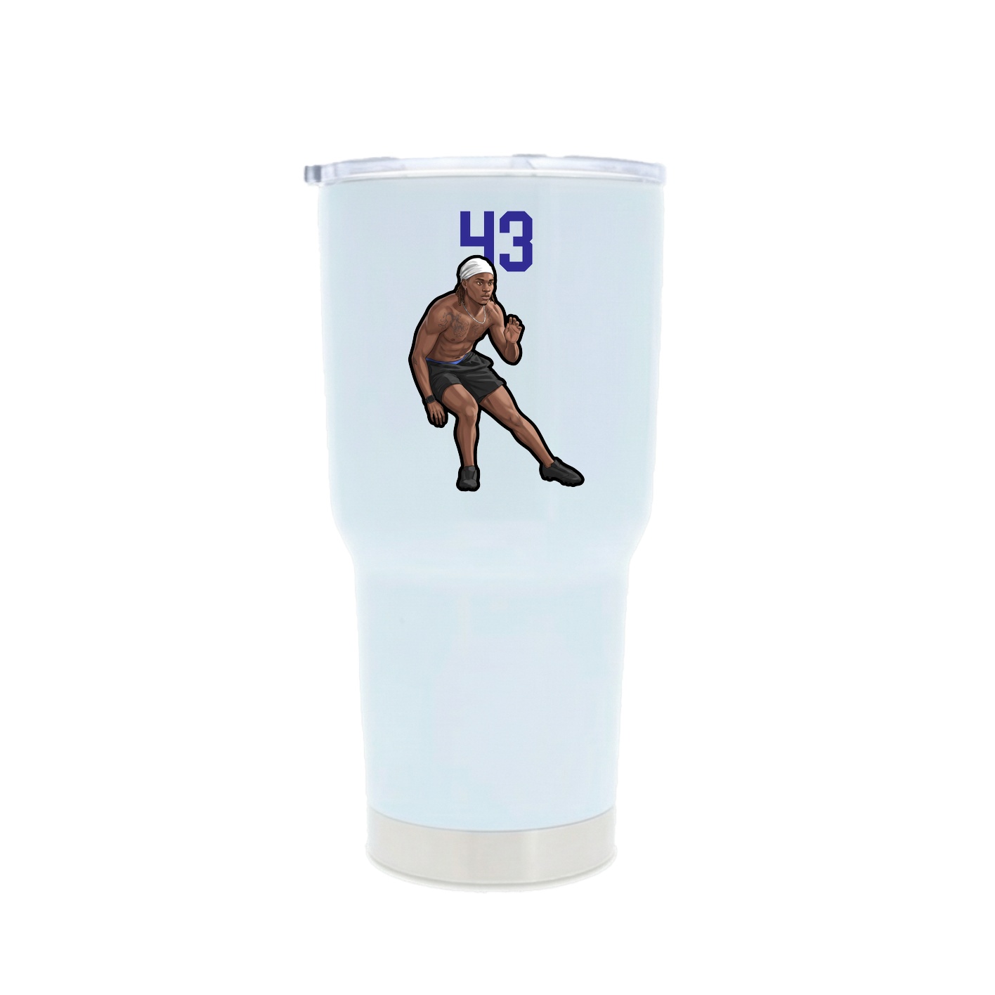 30oz Stainless Steel Tumbler — Number Top in White