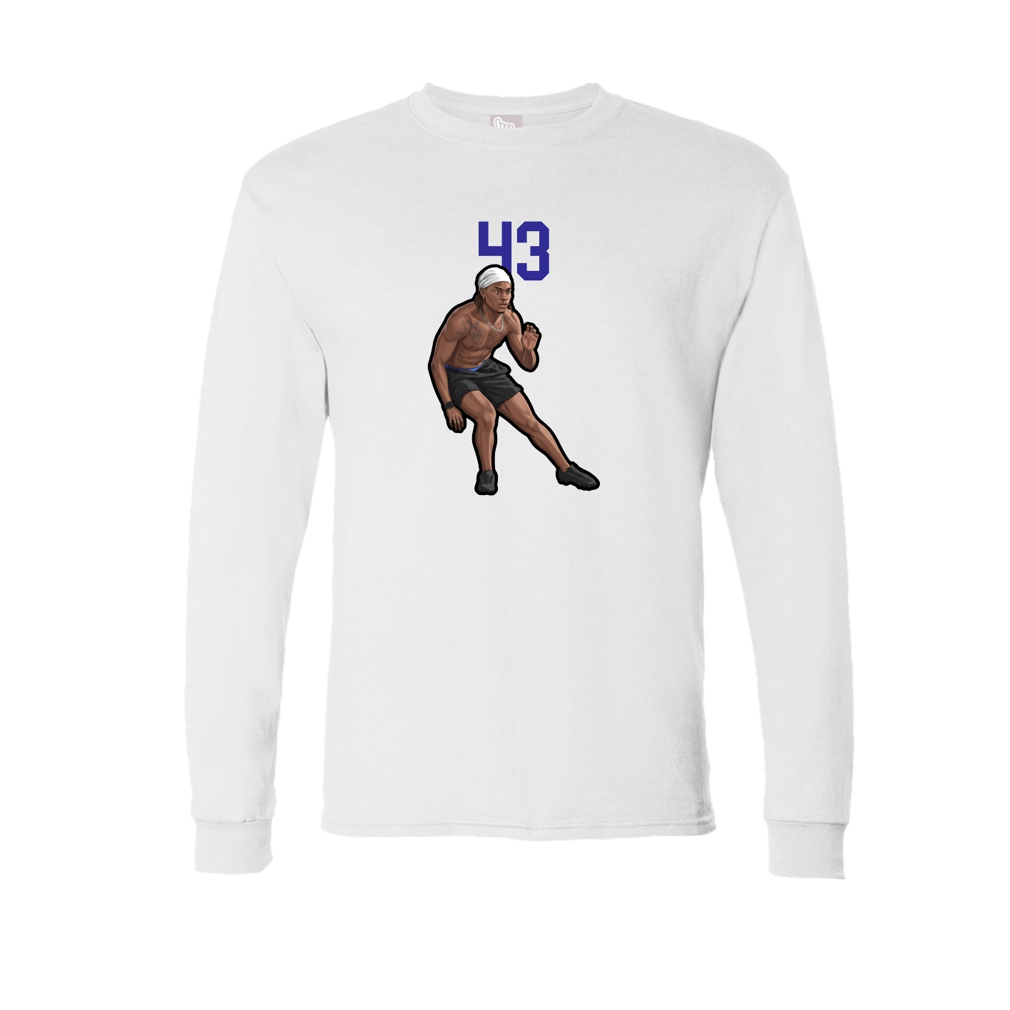 Long Sleeve Tee — Number Top in White