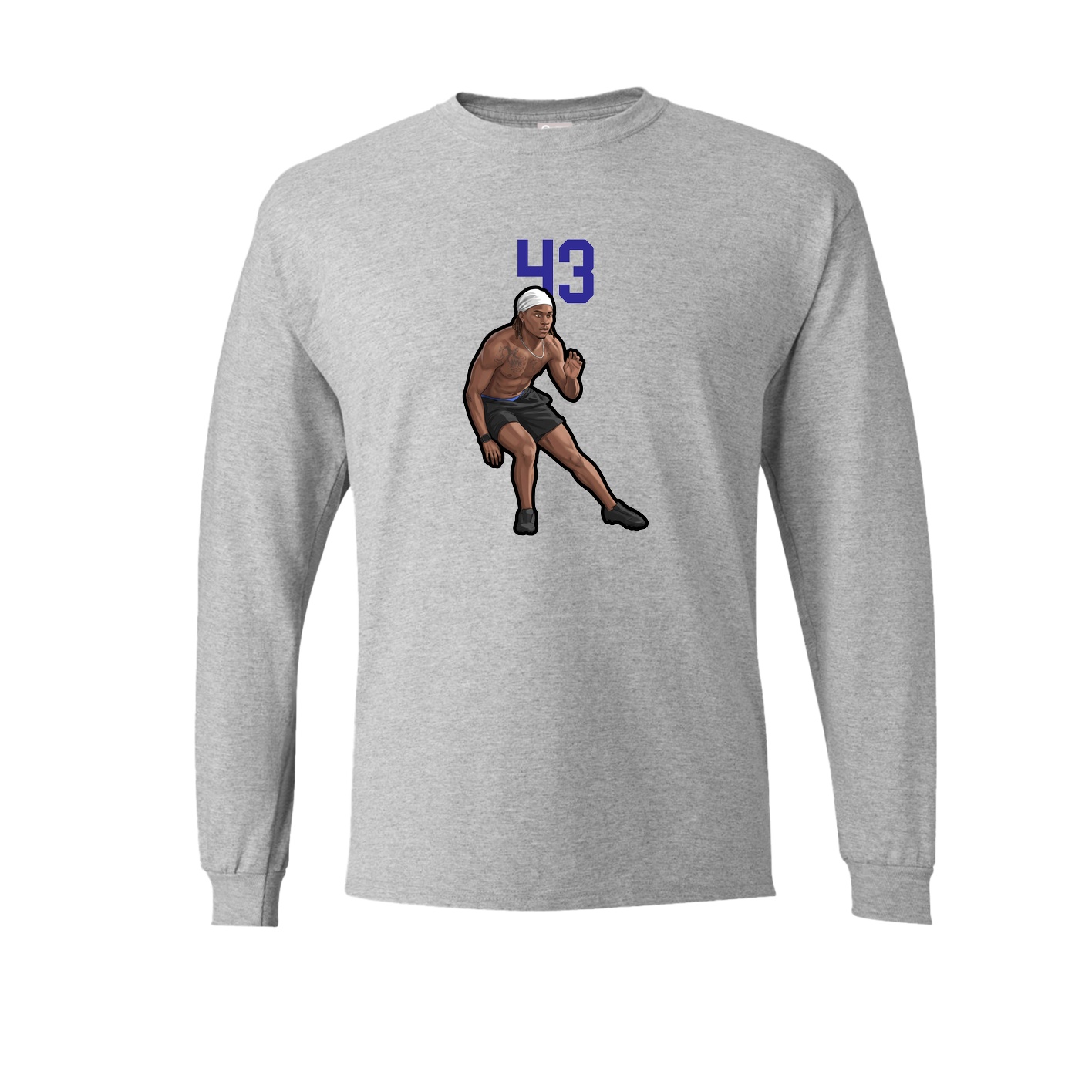 Long Sleeve Tee — Number Top in Grey