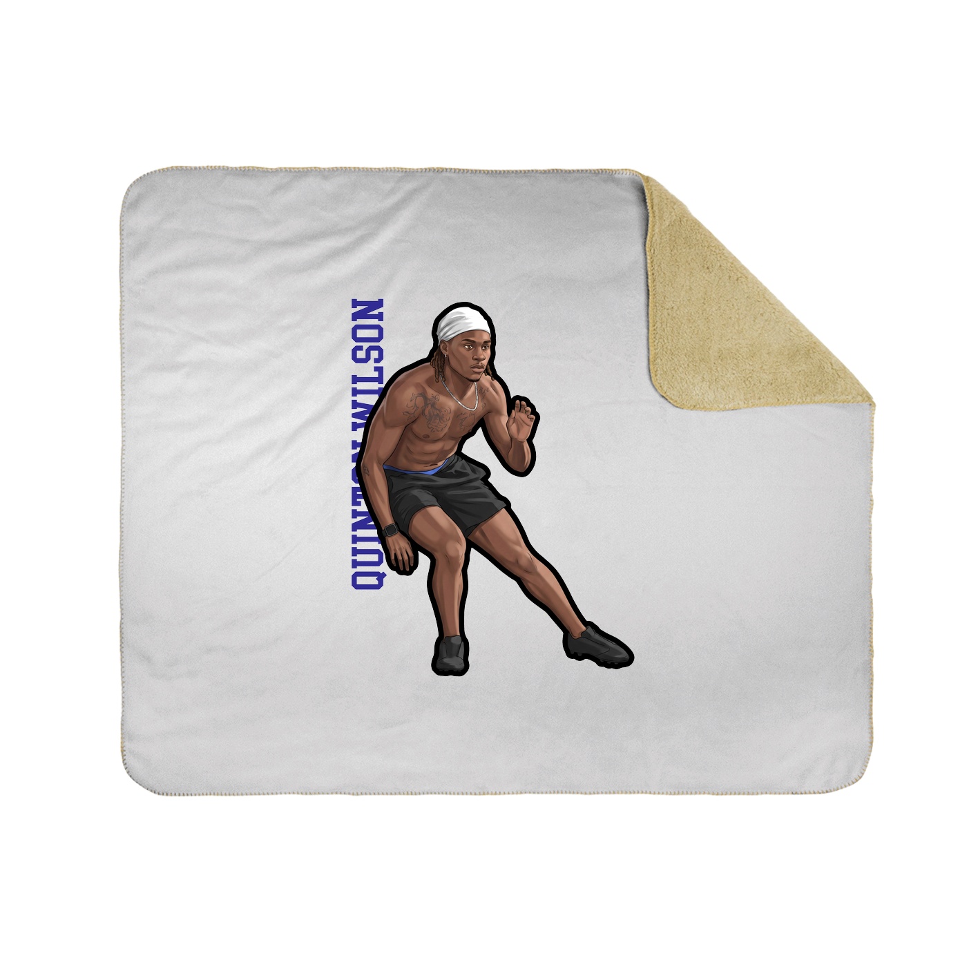 Throw Blanket — Name Vertical in White