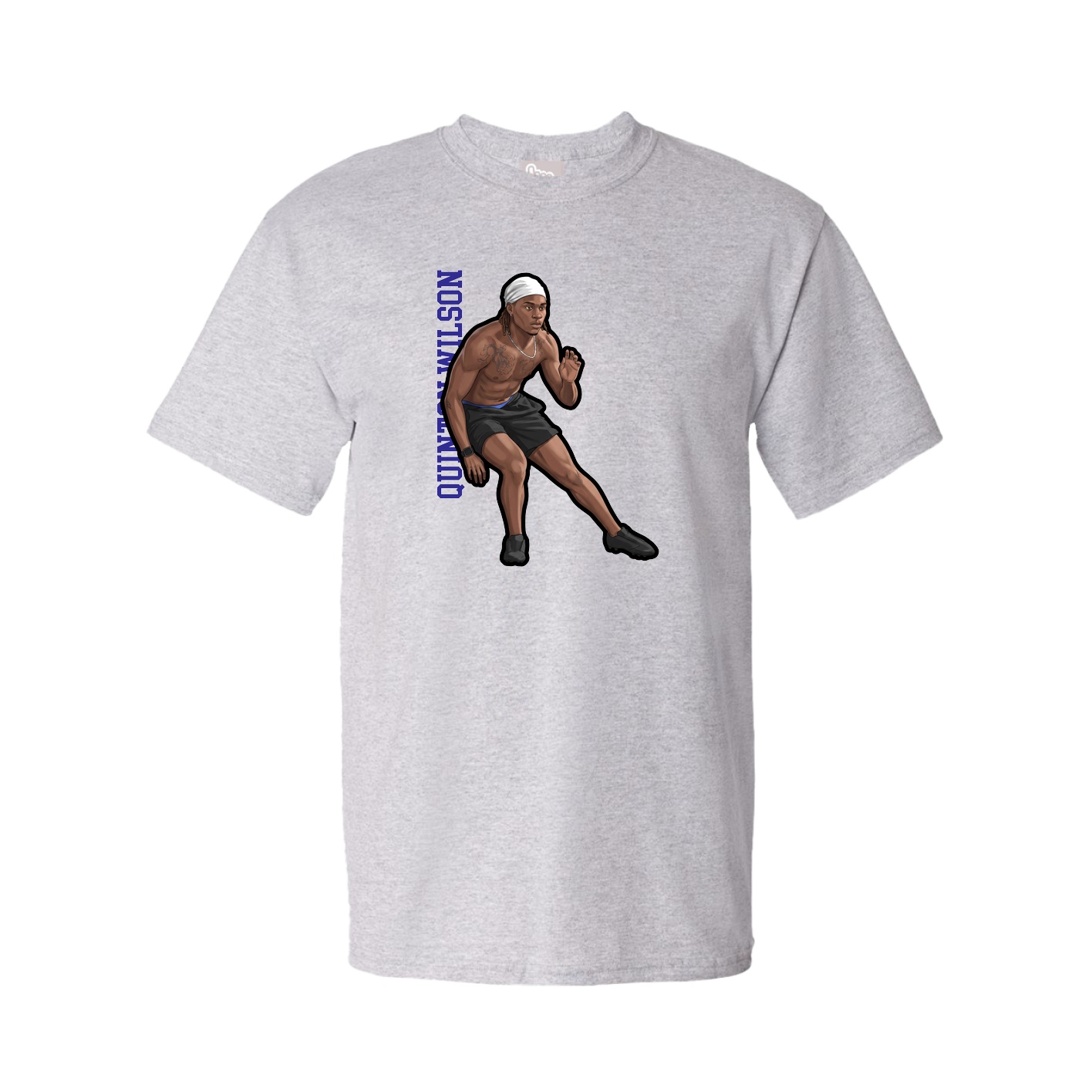 Tee — Name Vertical in Grey