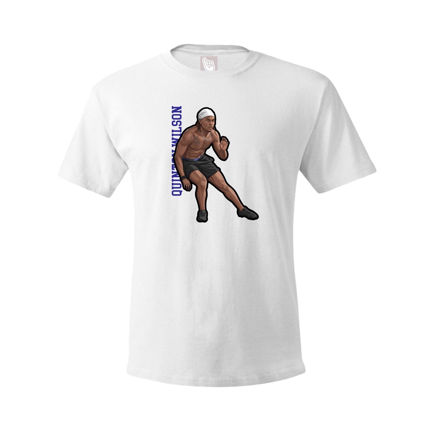 Tee — Name Vertical in White