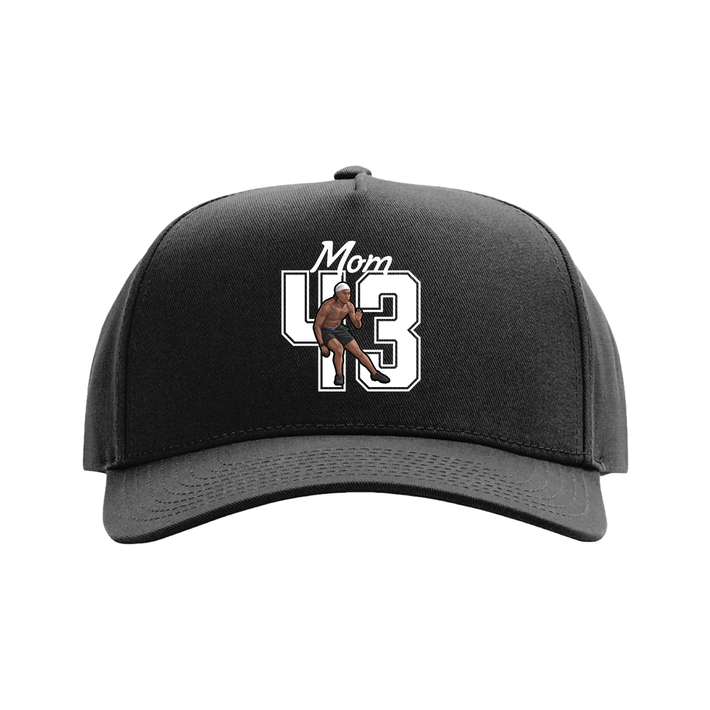 Full Fabric Five-Panel Champ Cap — Mothers Day Shirsey in Black