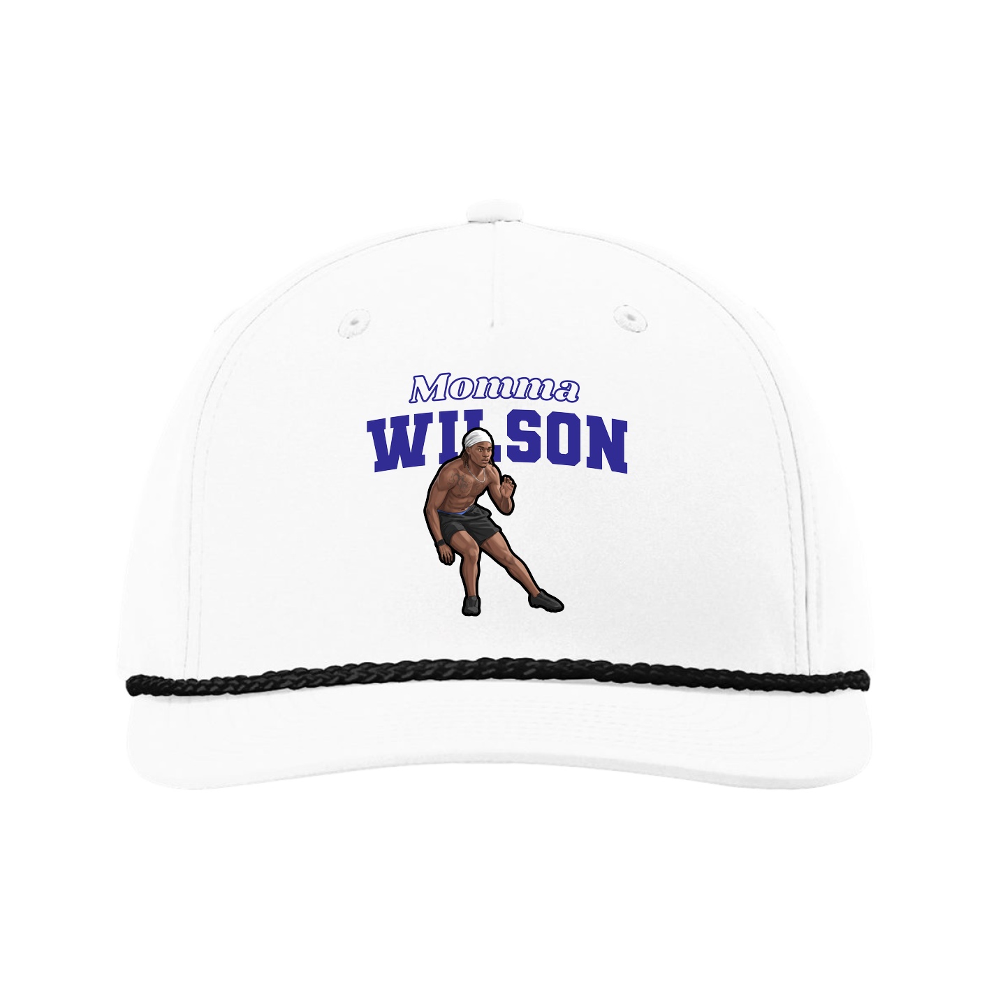 Five-Panel Classic Rope Cap — Mothers Day Block in White