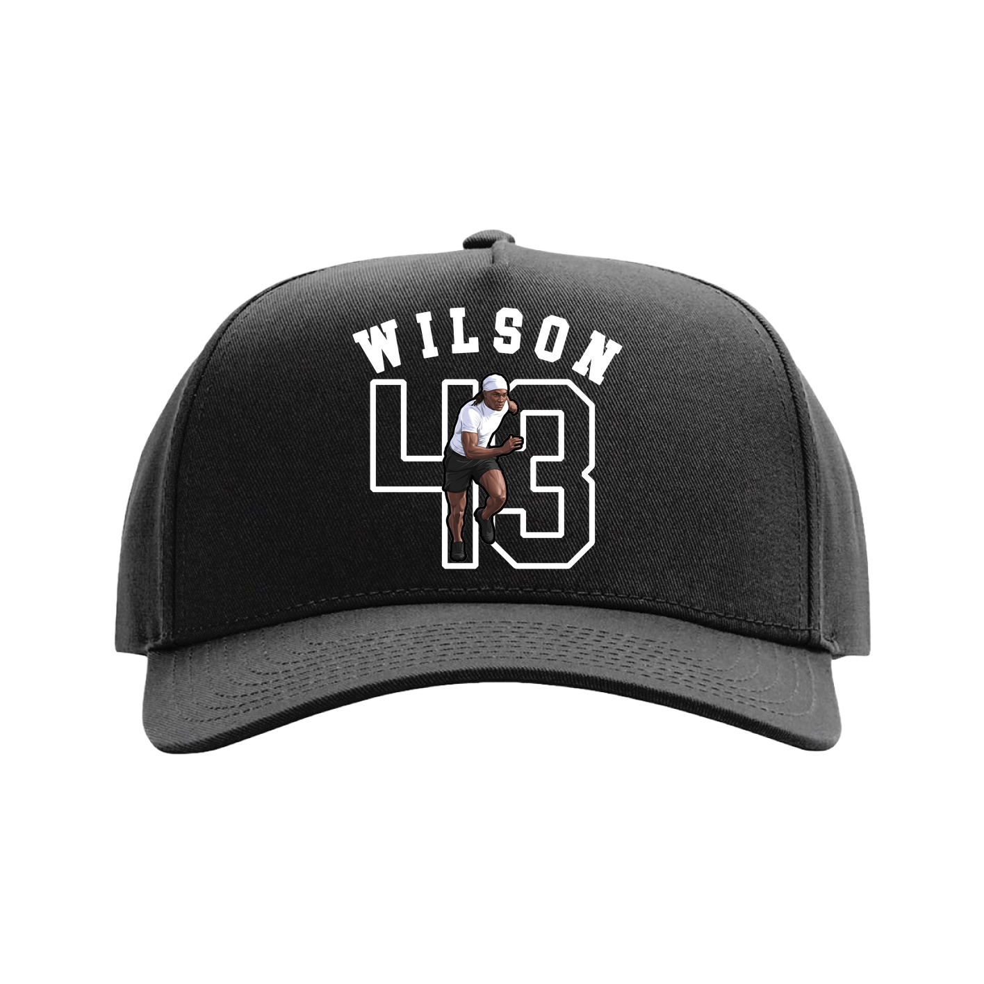 Full Fabric Five-Panel Champ Cap — Shirsey Arch in Black