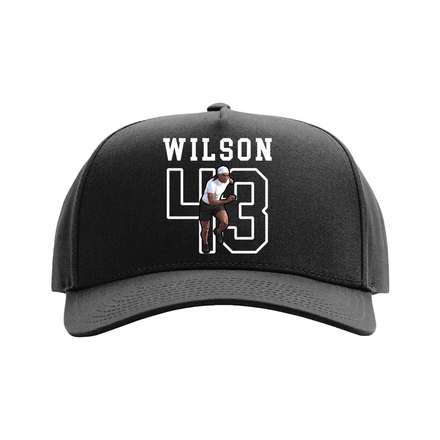 Full Fabric Five-Panel Champ Cap — Shirsey in Black