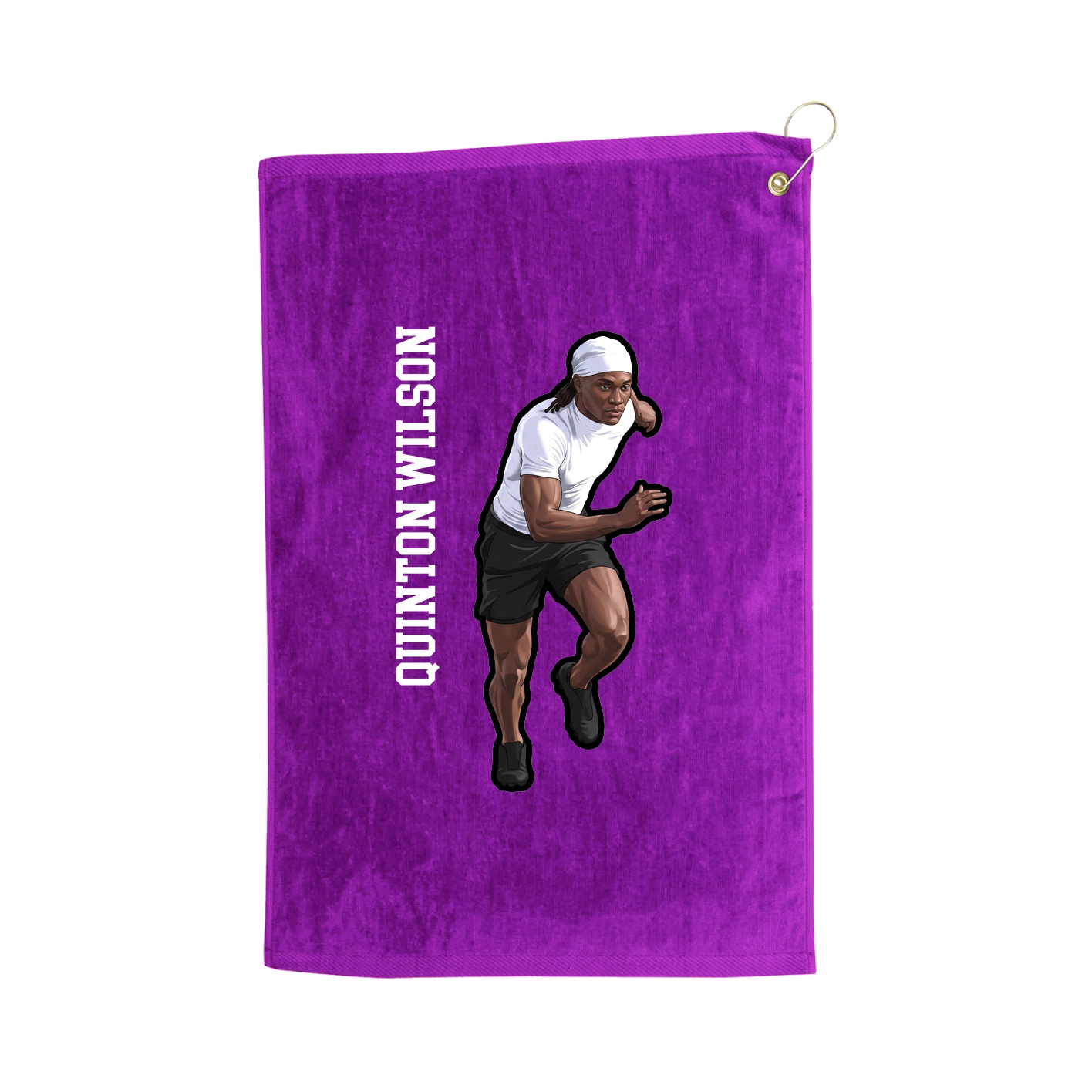 Golf Towel — Name Vertical in Purple