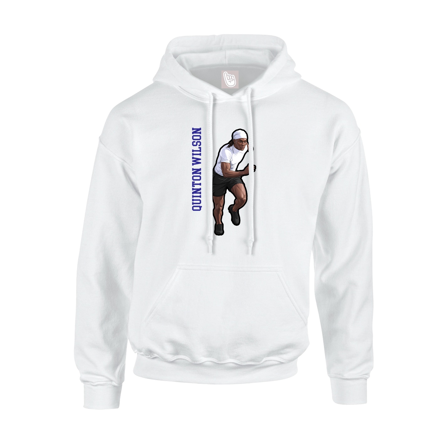 Hoodie — Name Vertical in White