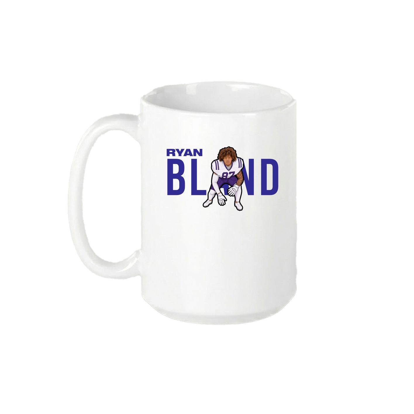15oz Coffee Mug — Player Name in White