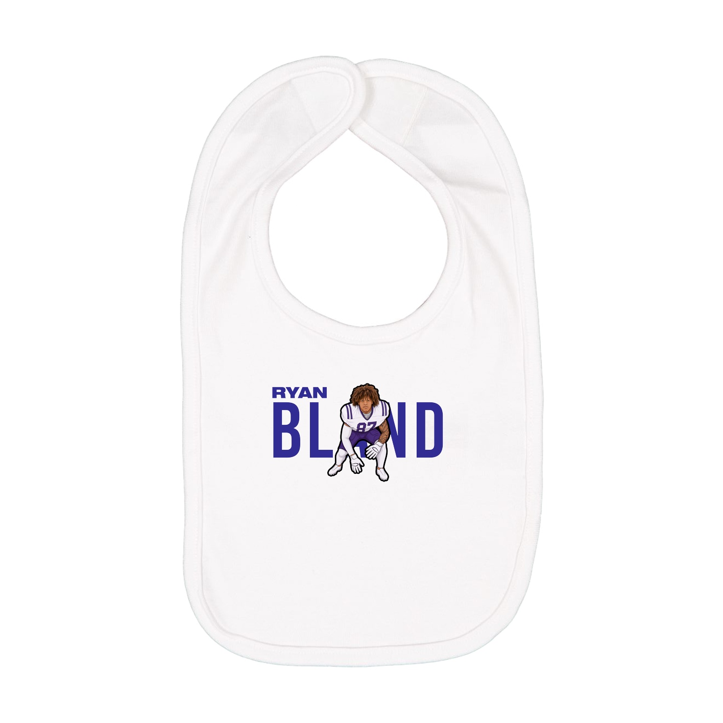 Infant Bib — Player Name in White