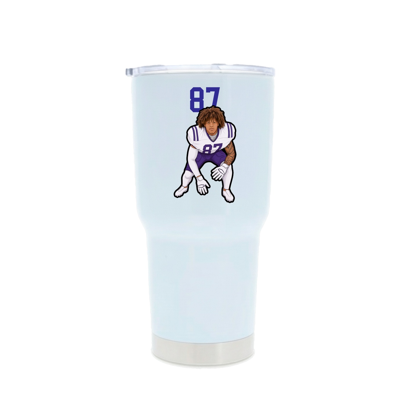 30oz Stainless Steel Tumbler — Number Top in White