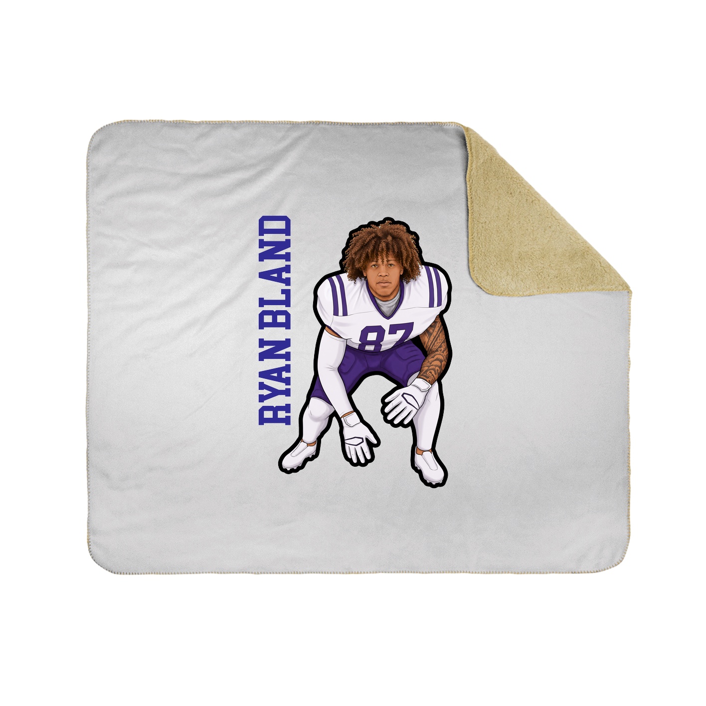 Throw Blanket — Name Vertical in White