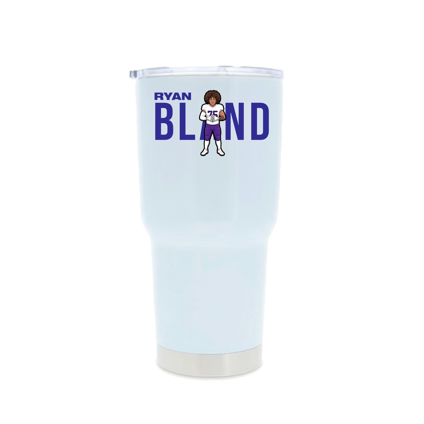 30oz Stainless Steel Tumbler — Player Name in White