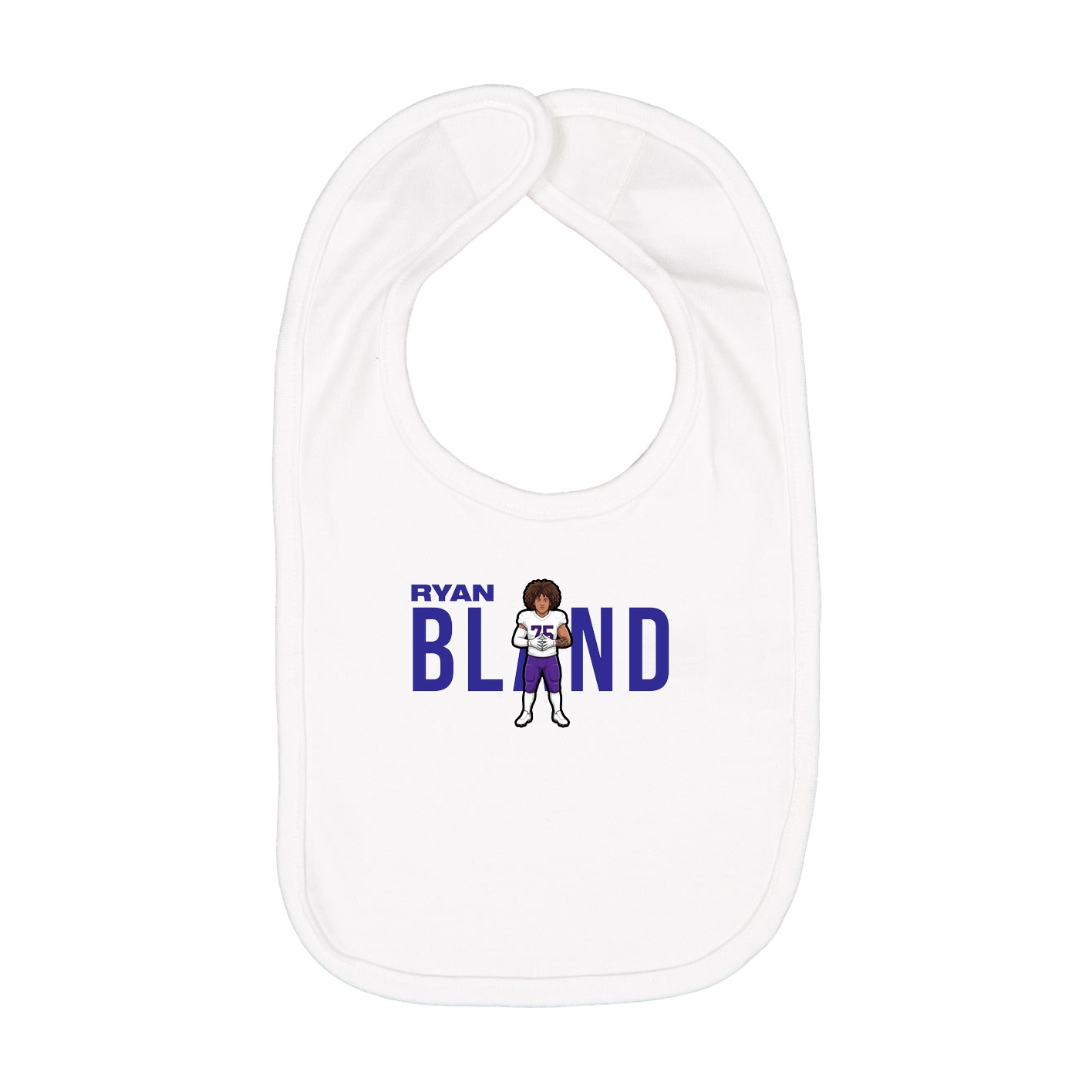 Infant Bib — Player Name in White