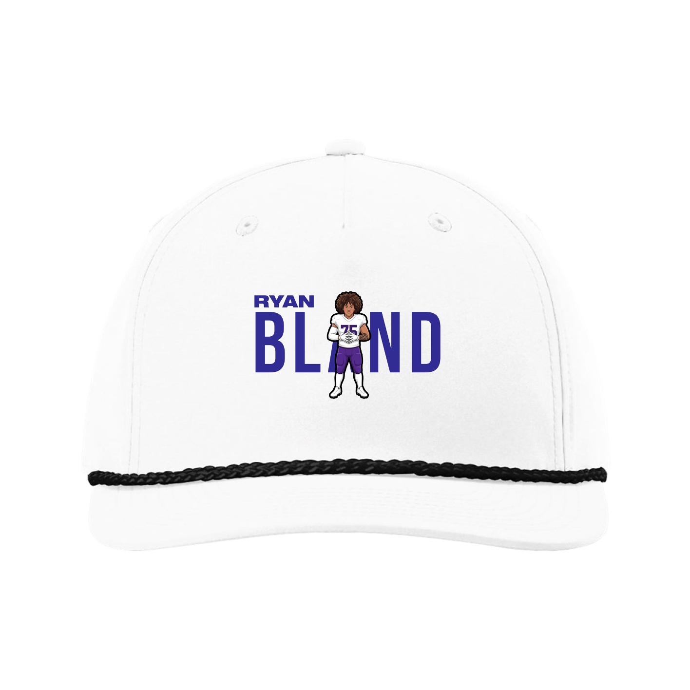 Five-Panel Classic Rope Cap — Player Name in White