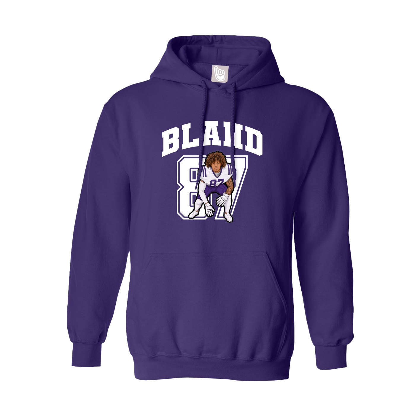 Youth Hoodie — Number in Purple